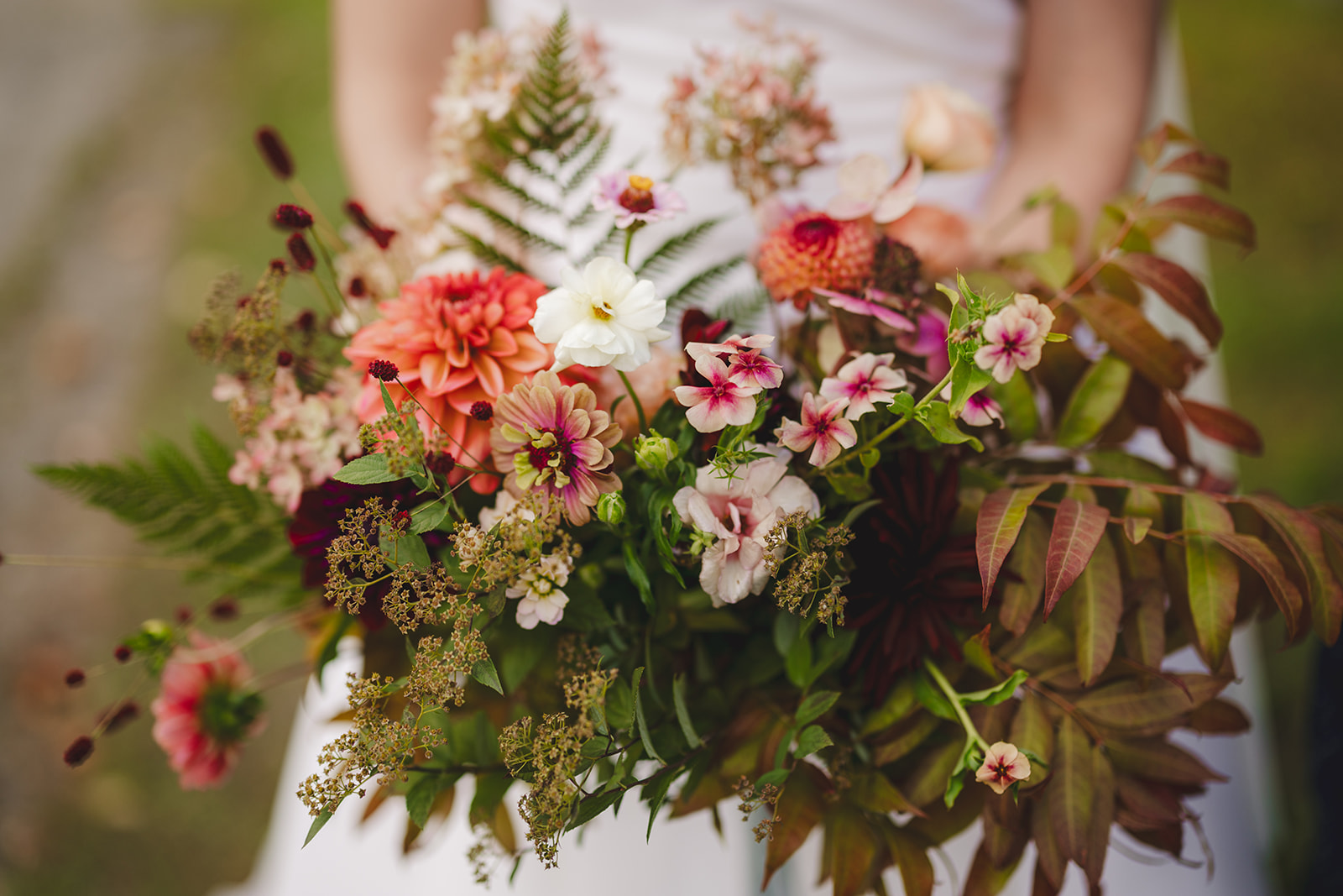 close up of wedding bouquet 