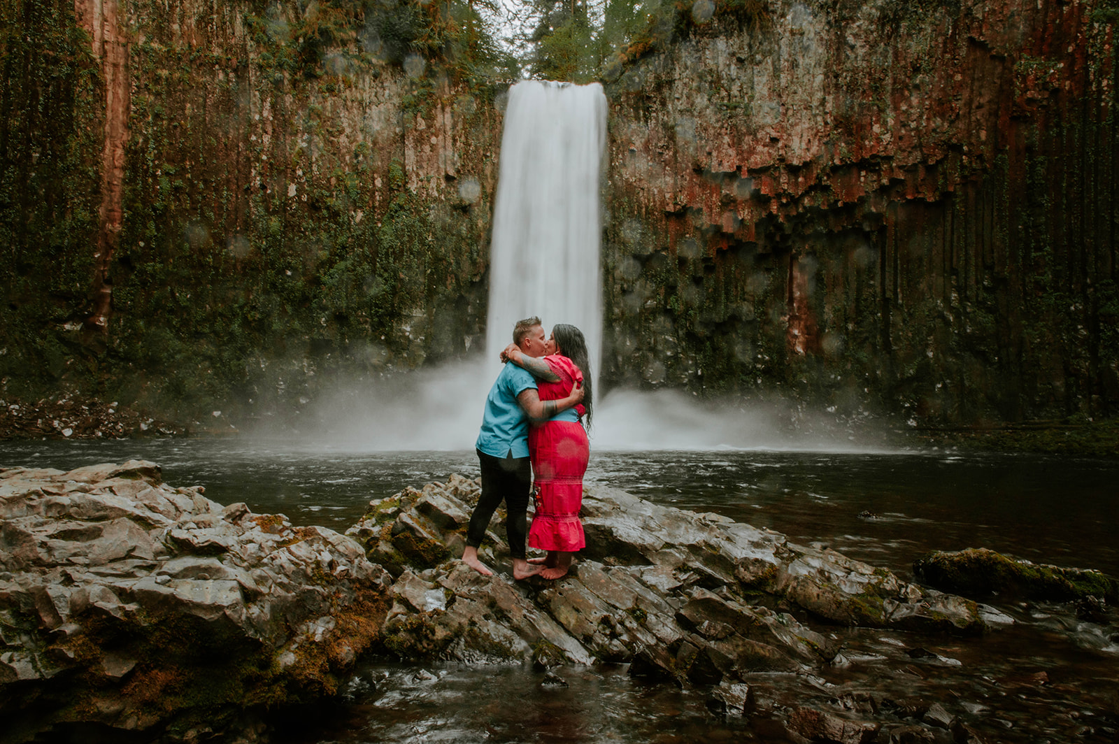 Engagement photos at Abiqua Falls