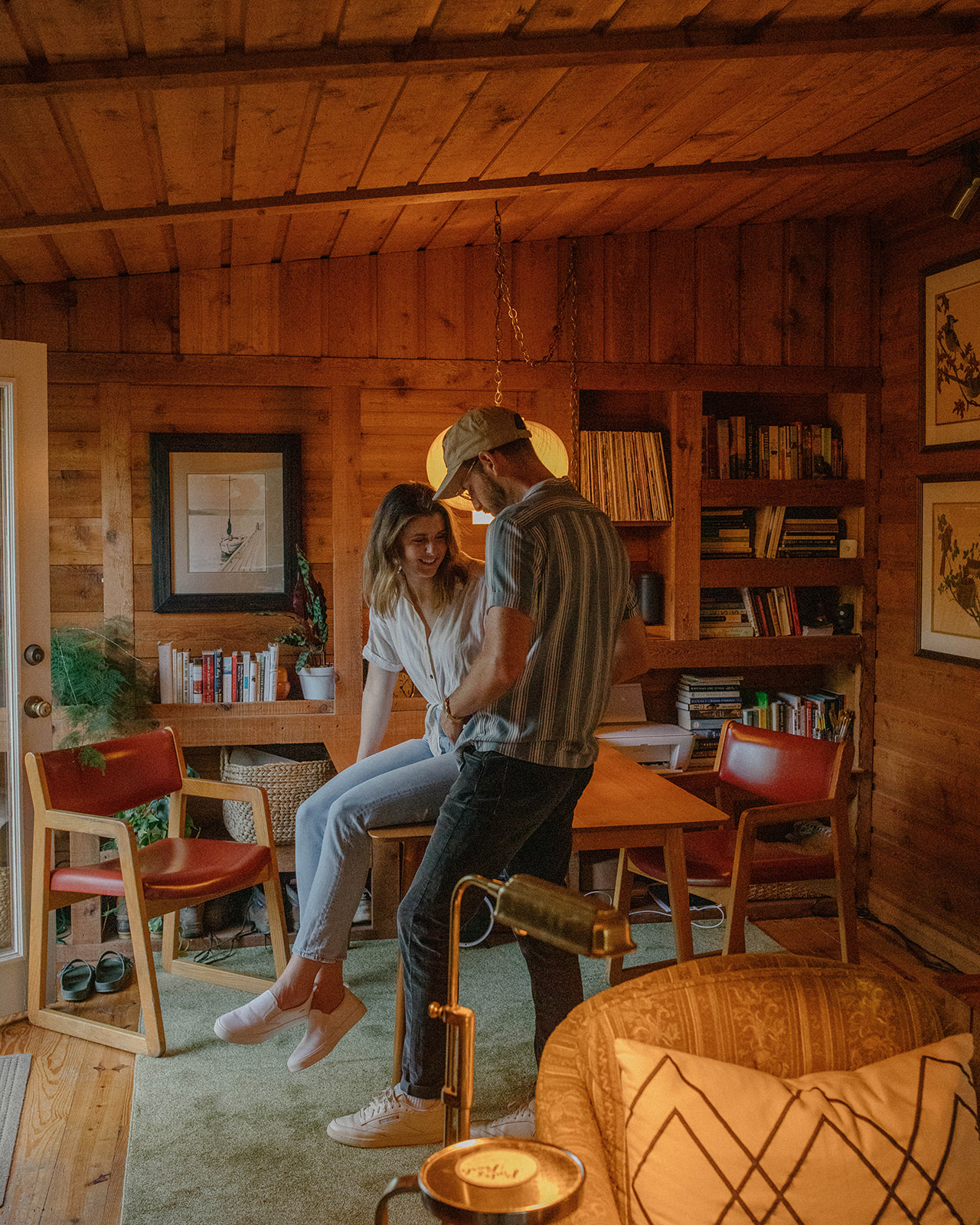 Couple celebrates moving in together during an at home lifestyle session in Nashville
