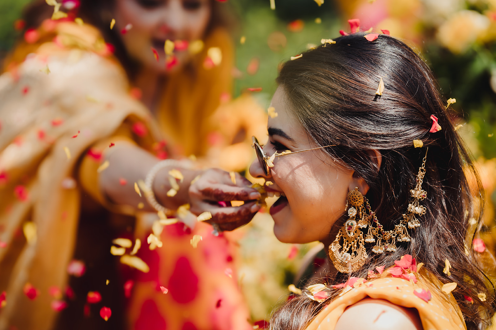 Celebrating in style: Bride wearing gorgeous jewelry for her haldi ceremony