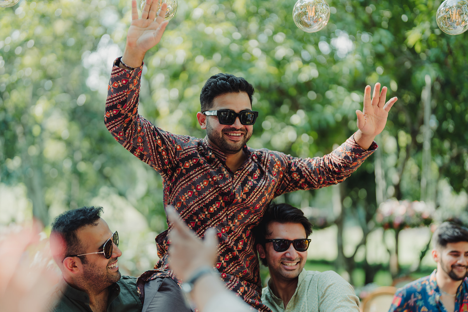 Cultural revelry: Groom showcasing his dance moves to the lively dhol rhythm