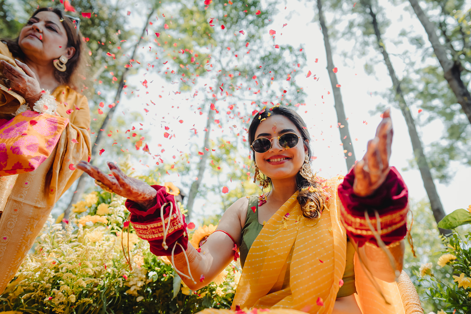 Traditional elegance shines through as the bride celebrates her haldi ceremony