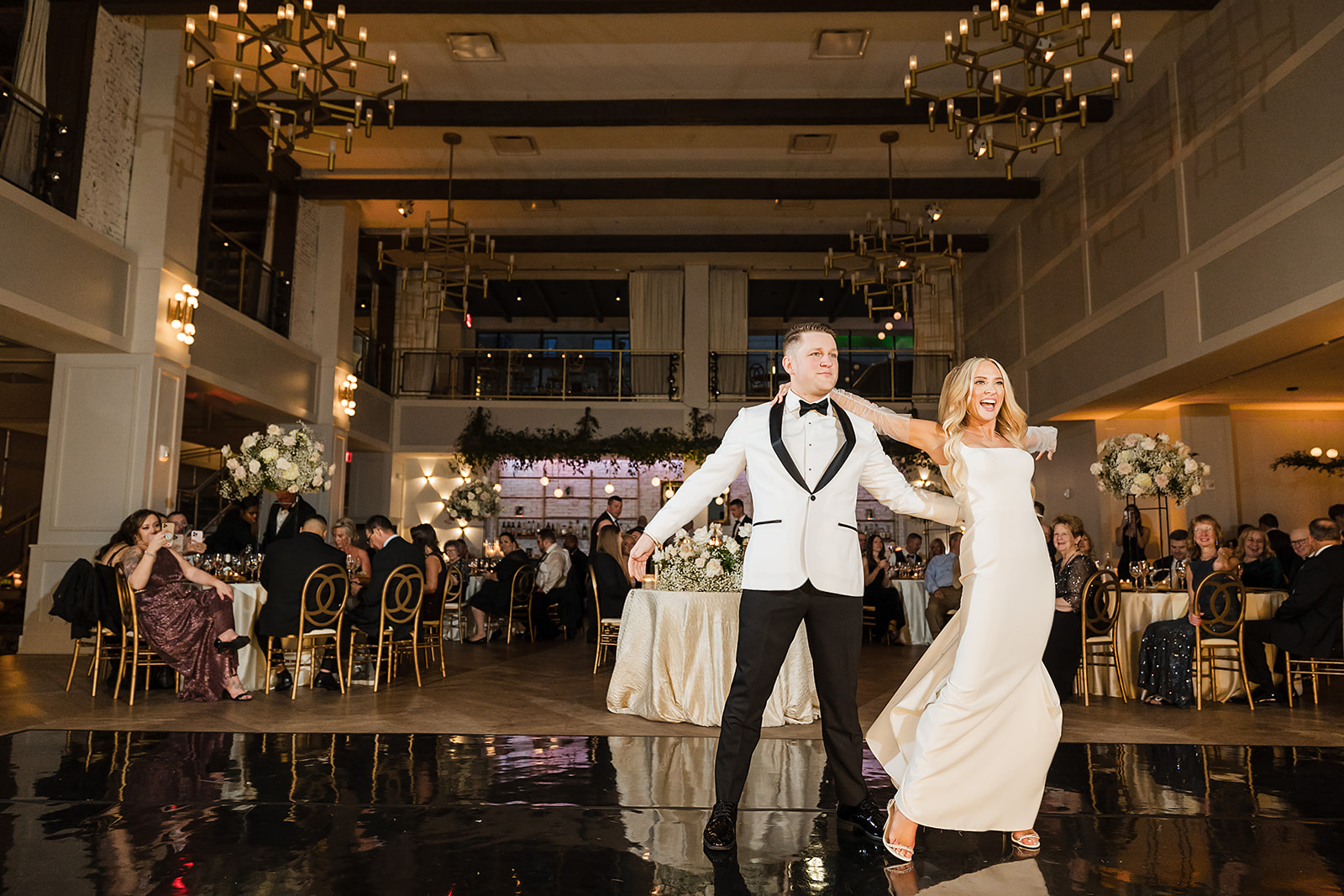 Couple's first wedding dance at The Lucy by Cescaphe in Philadelphia