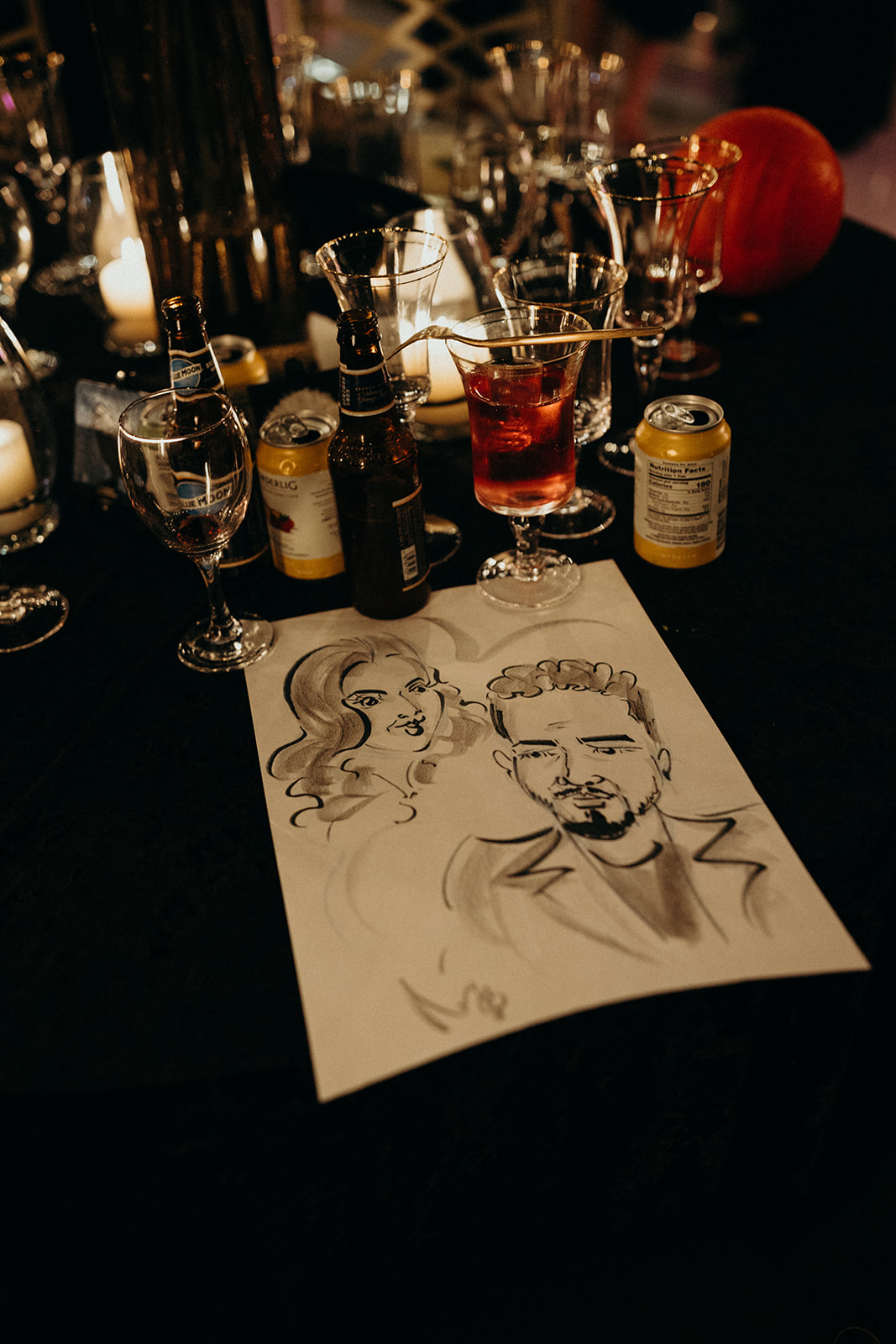 caricature at wedding