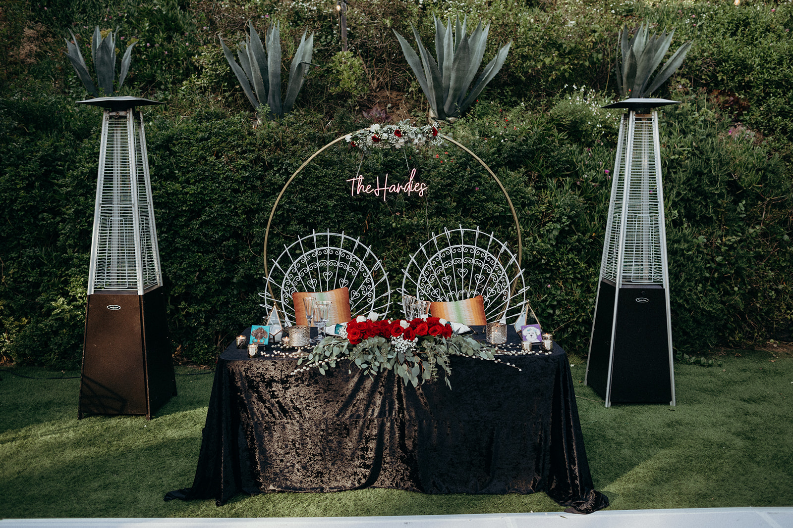 sweetheart table reception at houdini estate