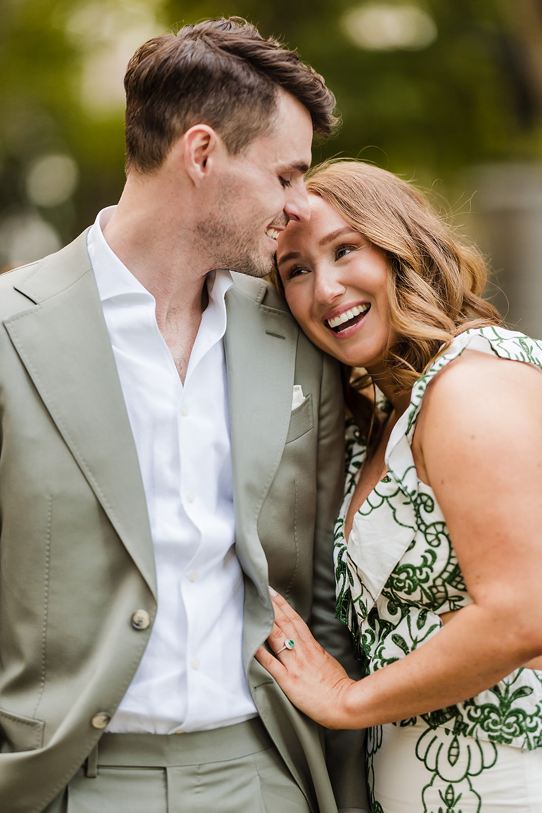 Candid engagement session photos in Philly Old City near Washington square park