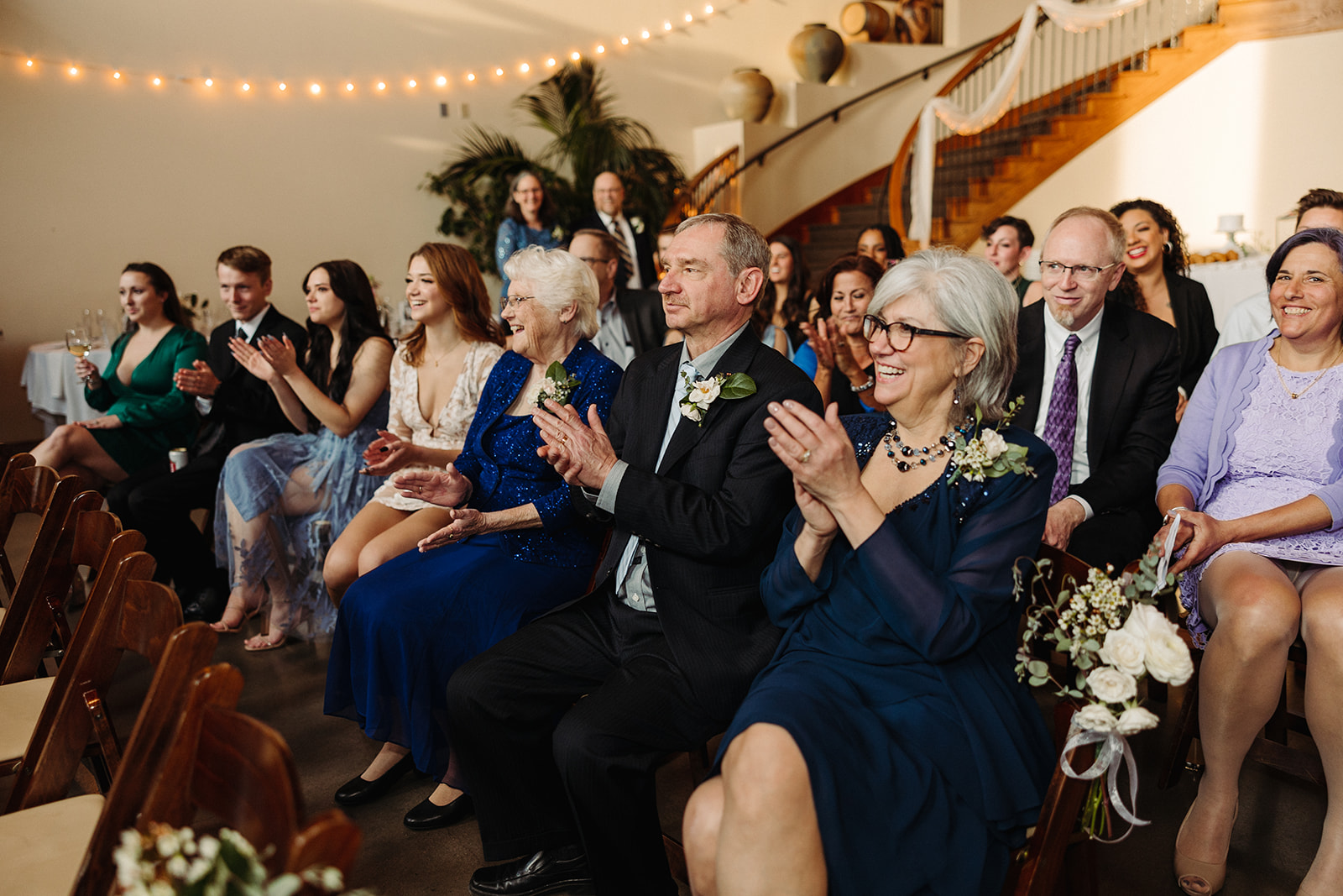 Wedding guests claping 