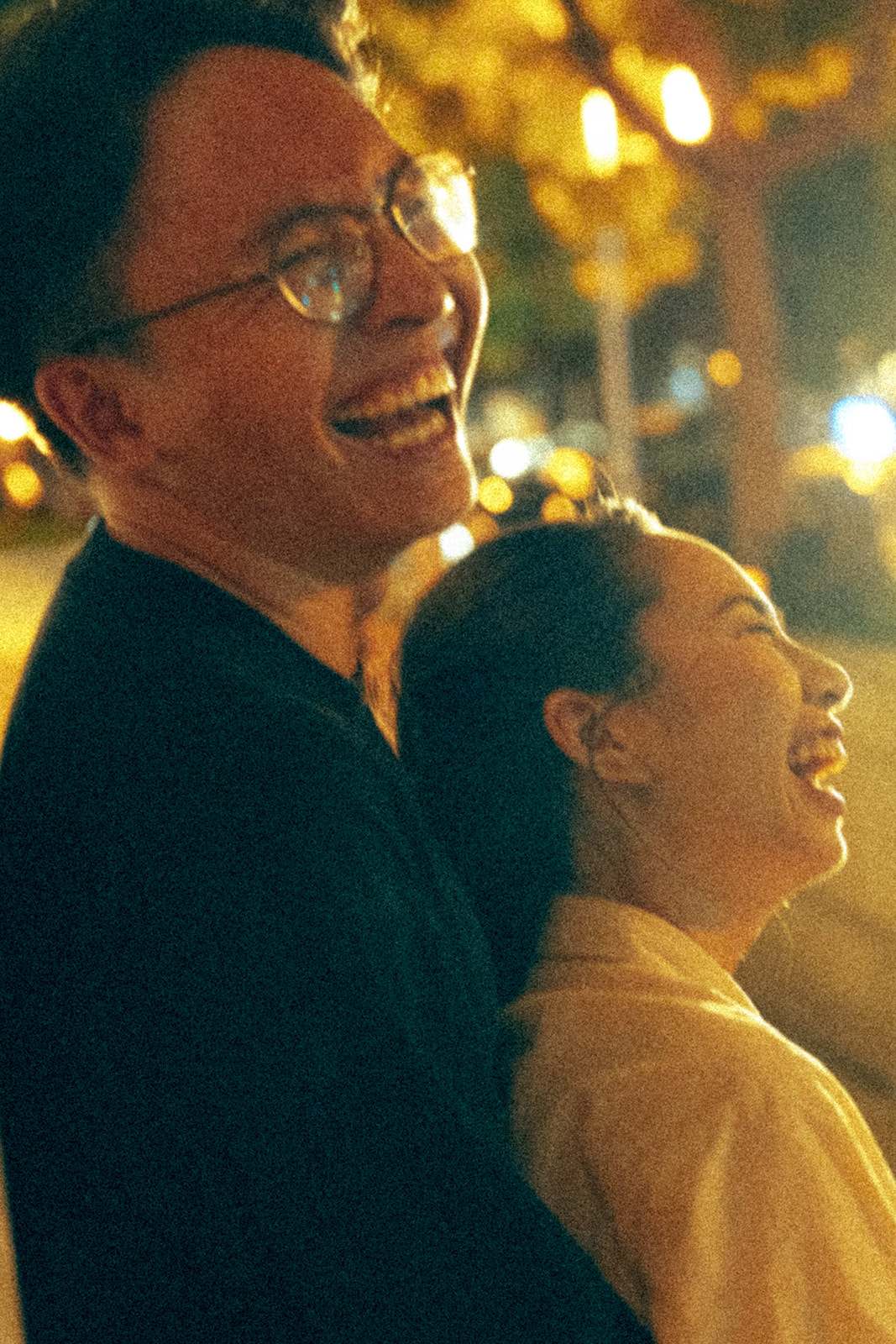 Casual authentic happy night time Pre-wedding photography in Saigon