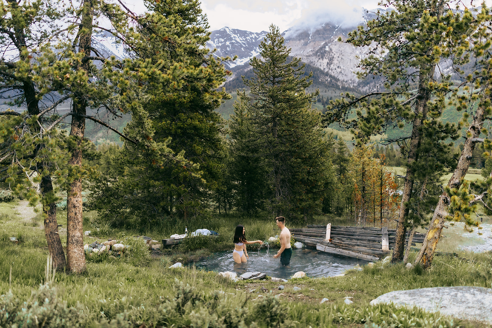 Picnic Engagement Session in the Idaho Mountains