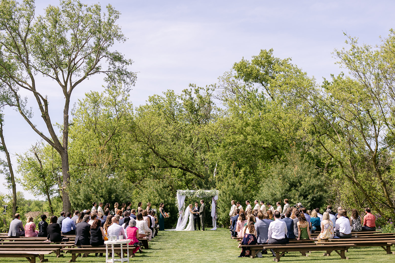 wedding ceremony at frutig farm