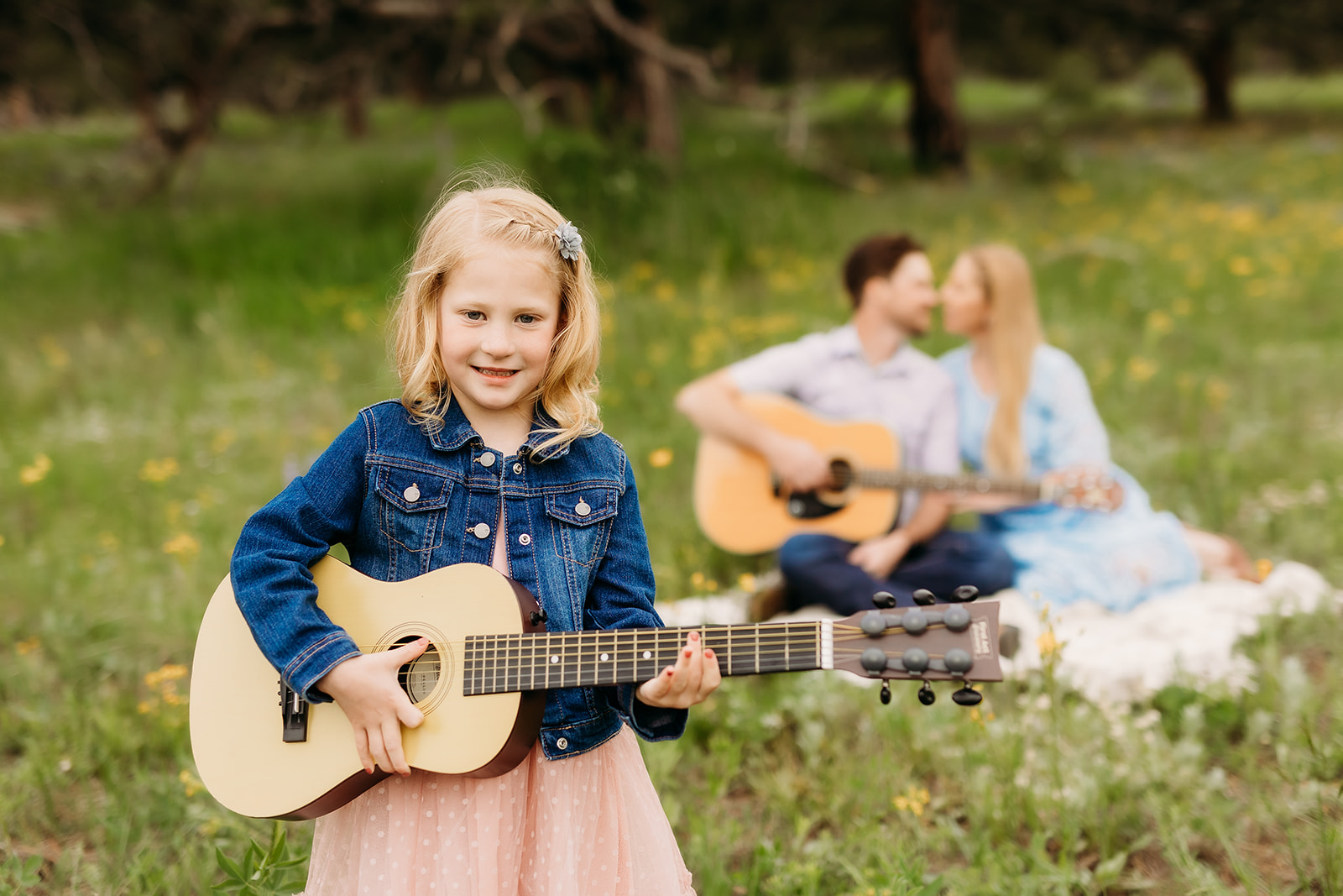 Family photos with guitar