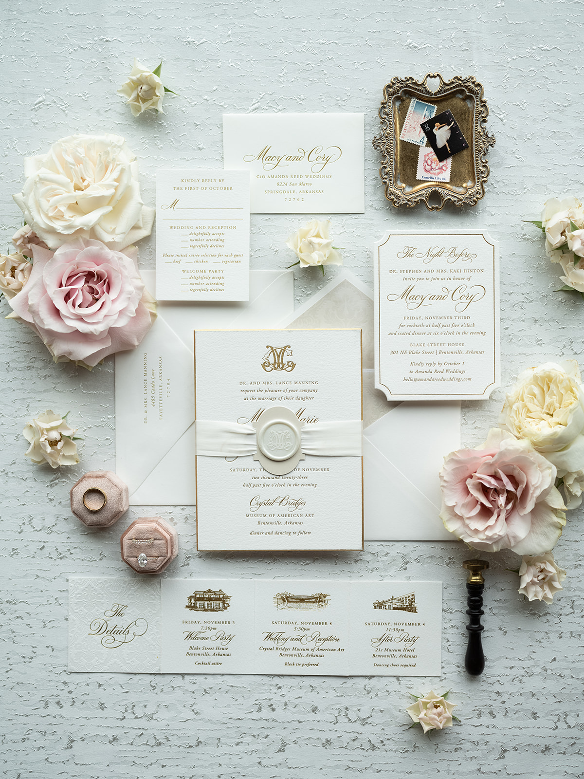 perfect wedding invitations and flat lay