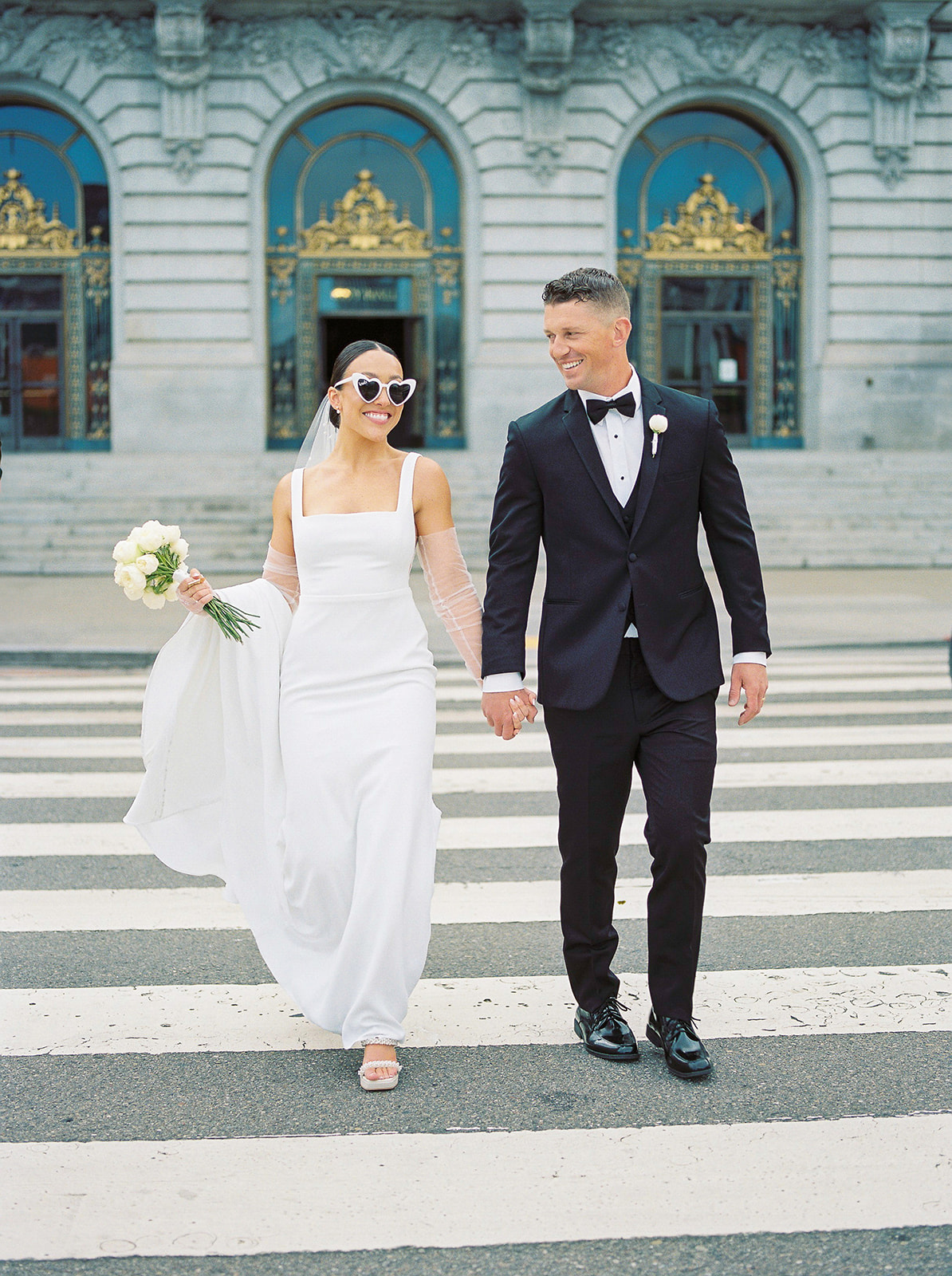 city hall bride and groom