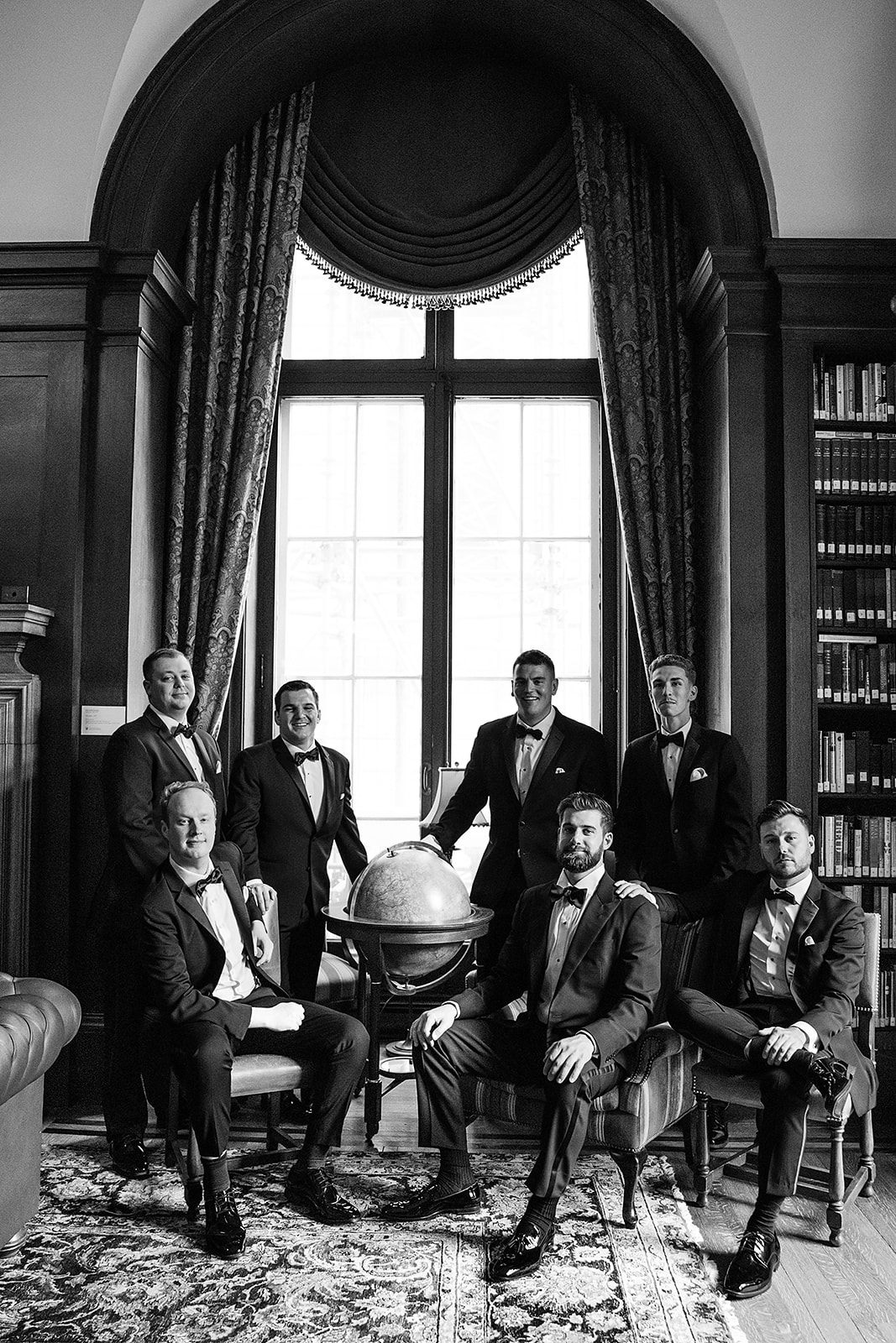 Classic and edgy groomsmen portrait at the Union League in Philadelphia
