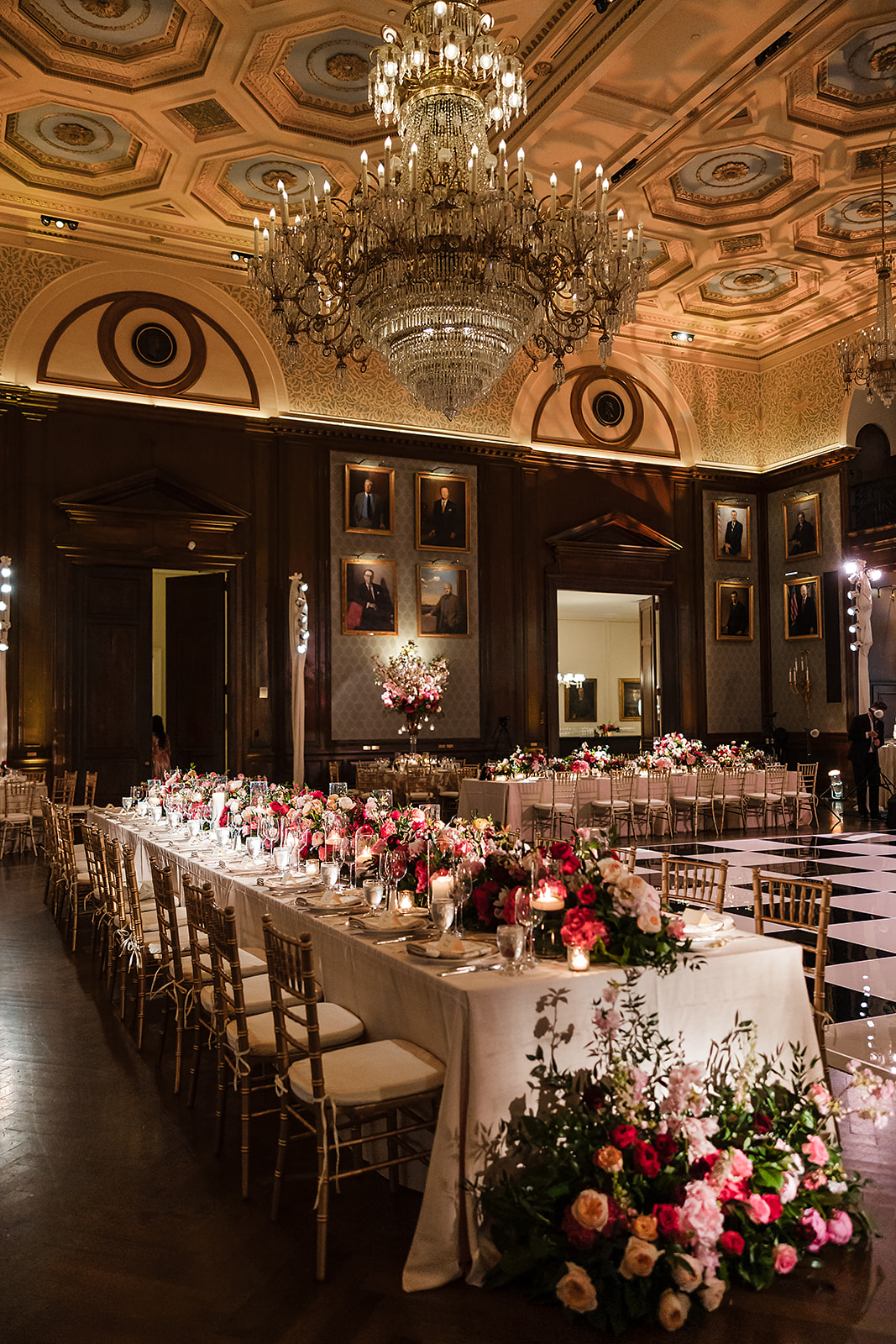 Stunning floral decor for a wedding reception at Union League