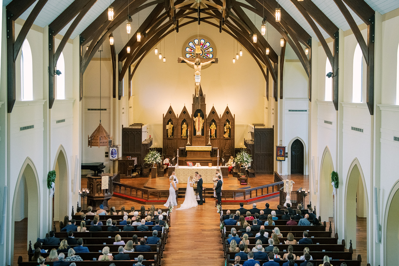 wedding ceremony inside st peters anglican church