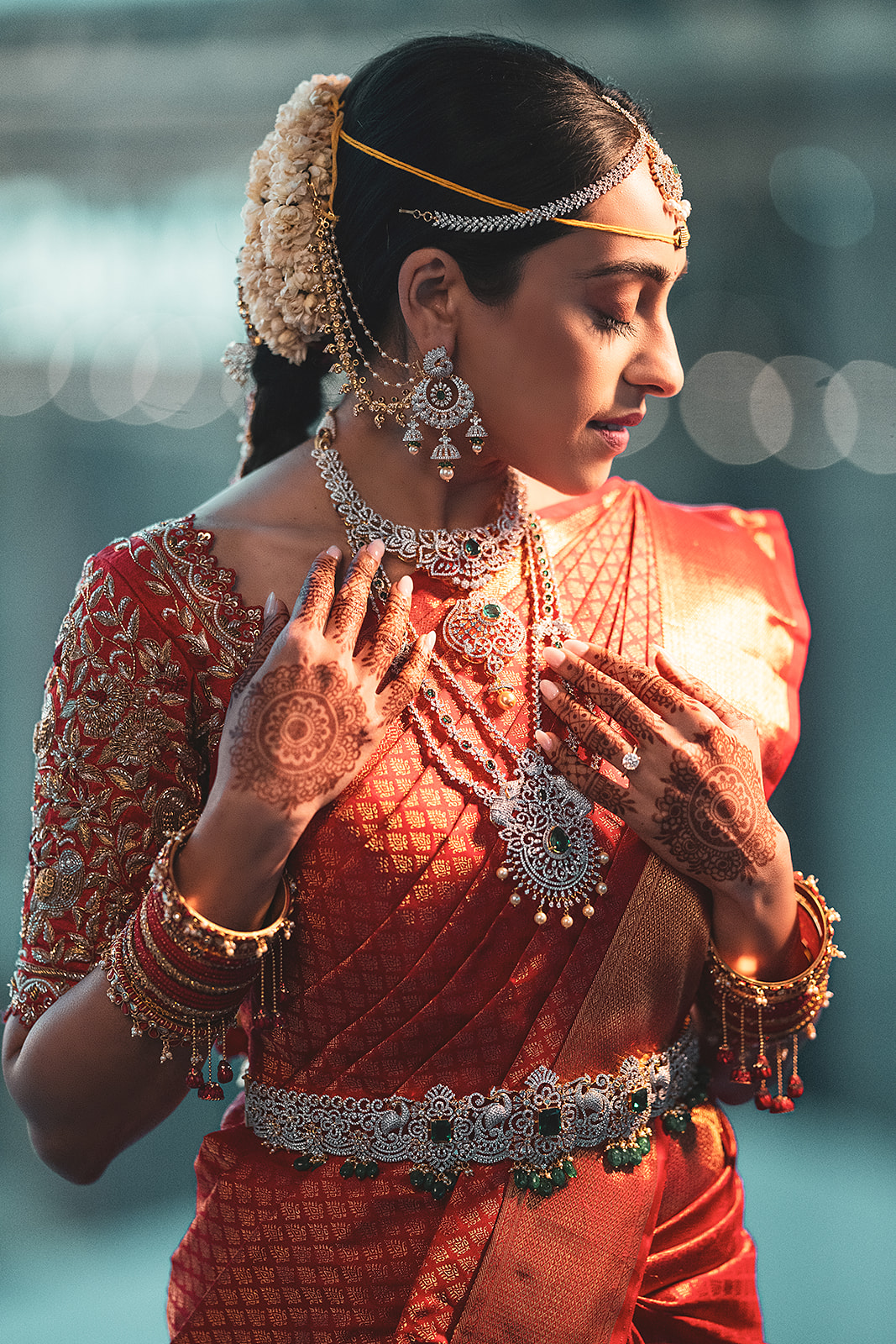 South Indian wedding bridal hair and makeup