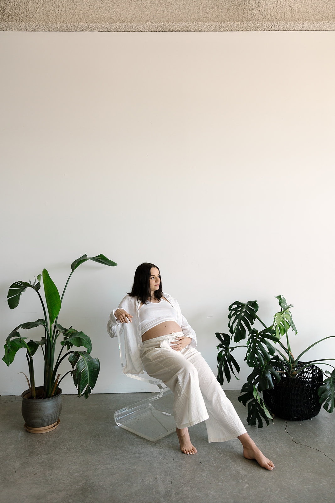 All White Maternity Outfit