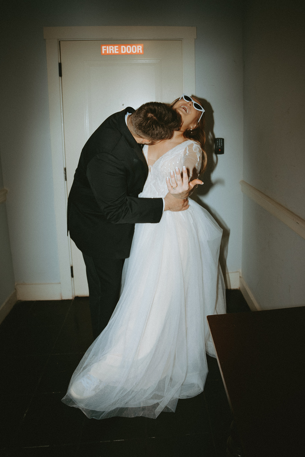 Direct flash wedding photos captured by Charlotte Wedding Photographers and Videographers in North Carolina