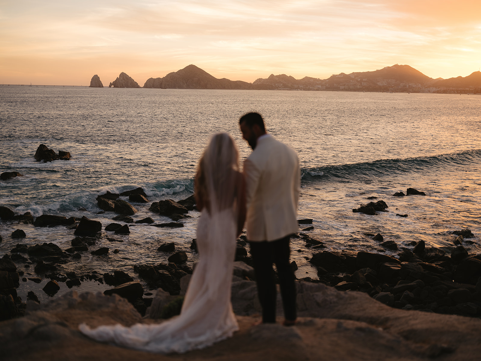 Cabo San Lucas wedding day sunset photo from the Cape hotel