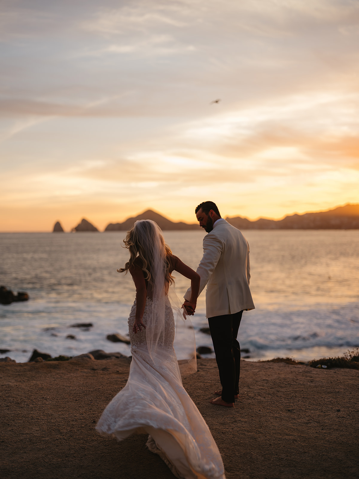 sunset wedding day photos from cabo san lucas