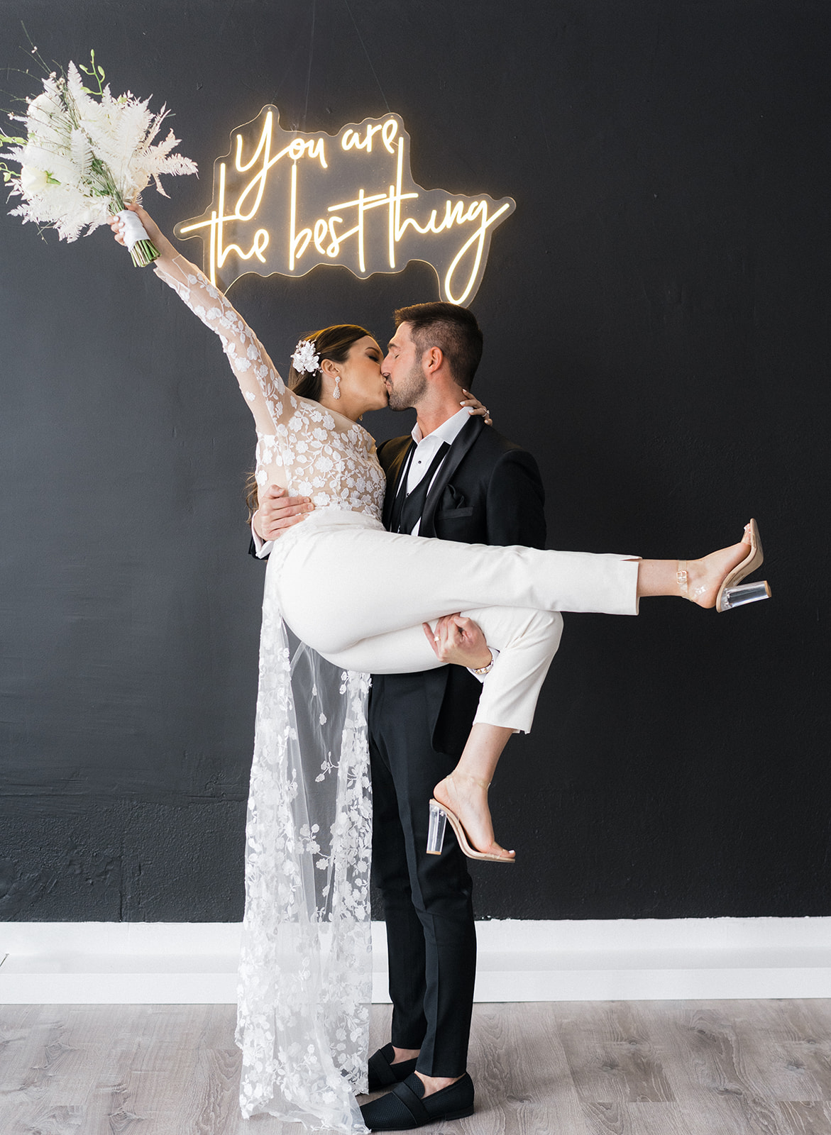 A couple who trash the dress in an elegant studio in Pittsburgh, PA, Marien J Malloy Photo