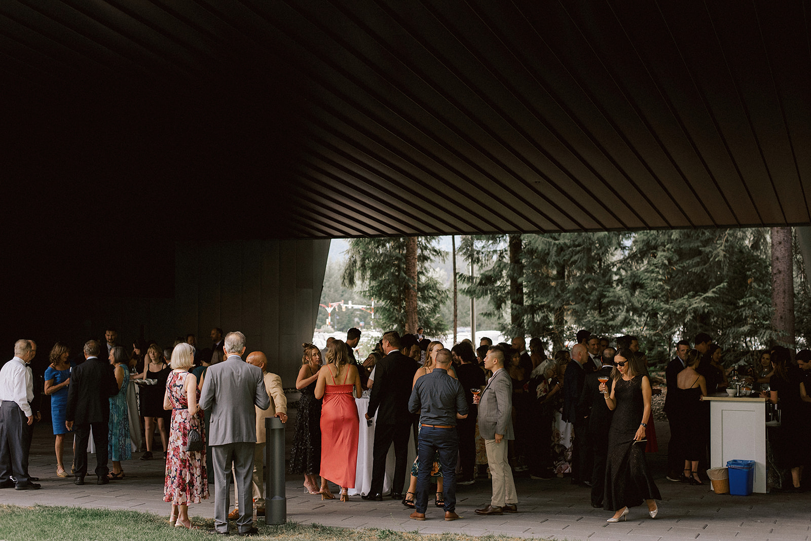Vancouver wedding photographer captures photos of couple having their wedding at Audain Art Museum in Whistler