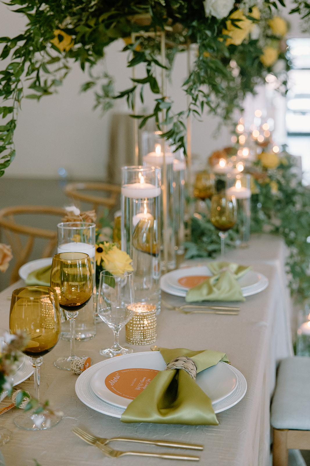 Summer wedding tablescape captured by Raleigh wedding photographers