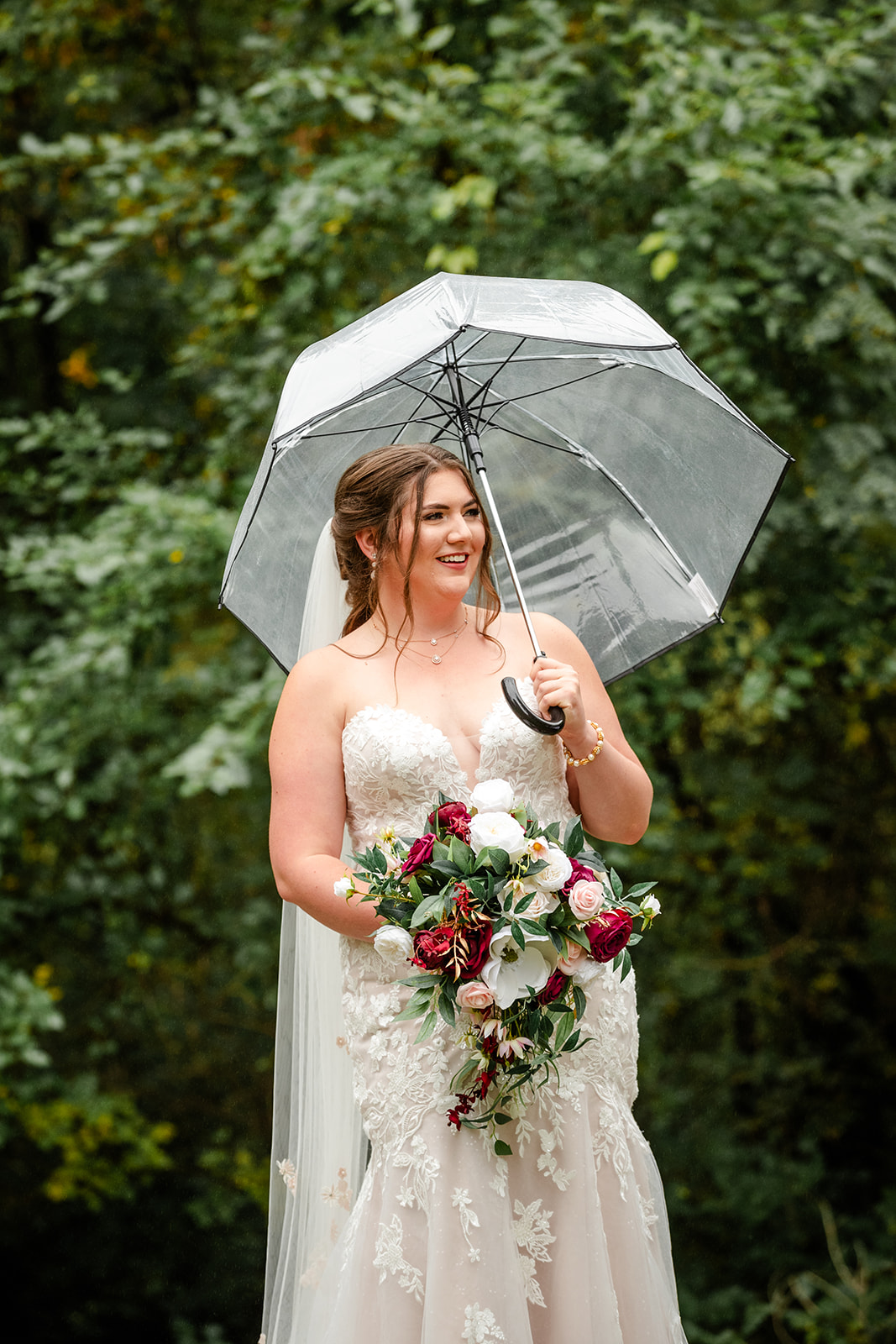Bride holding a umbrella