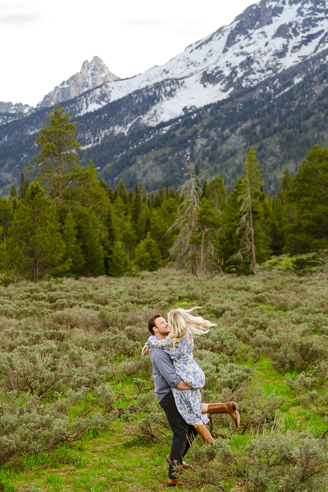 Couple engagement photos at Grand Teton National Park - Jackson Hole Photographer