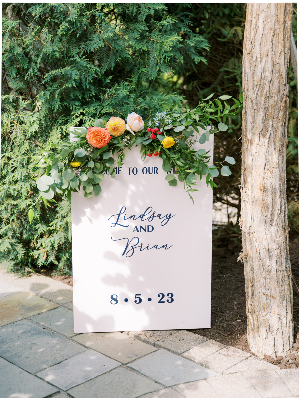 Orchid House Winery wedding welcome sign