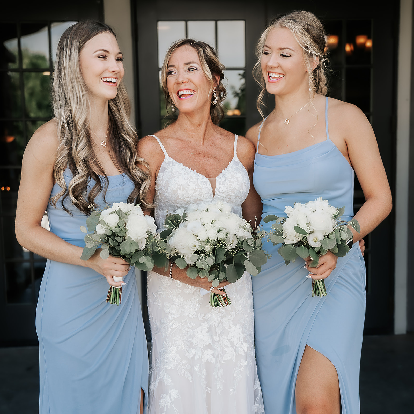 Bride with daughters at Aston Oaks Golf Club