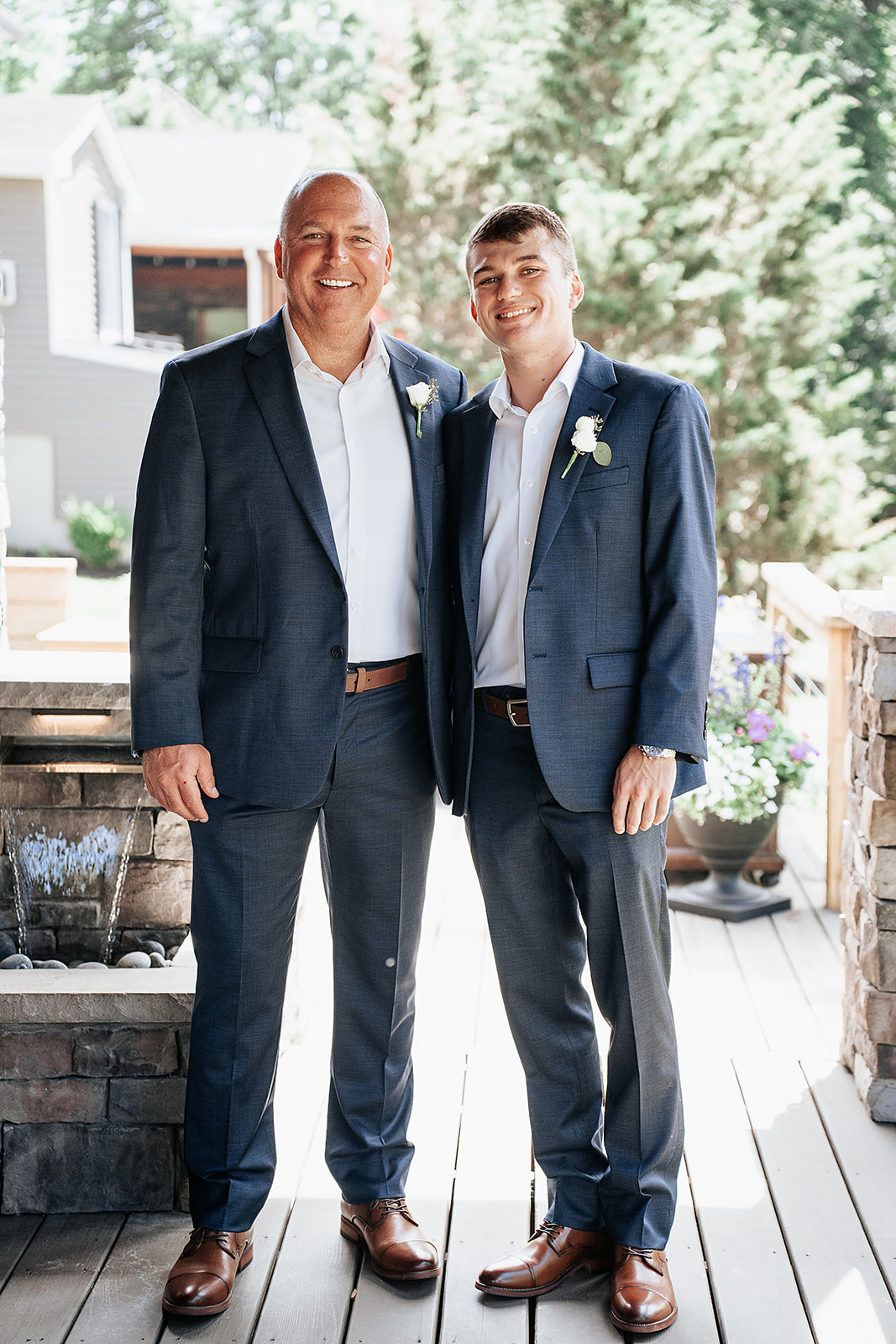 Groom with son before wedding