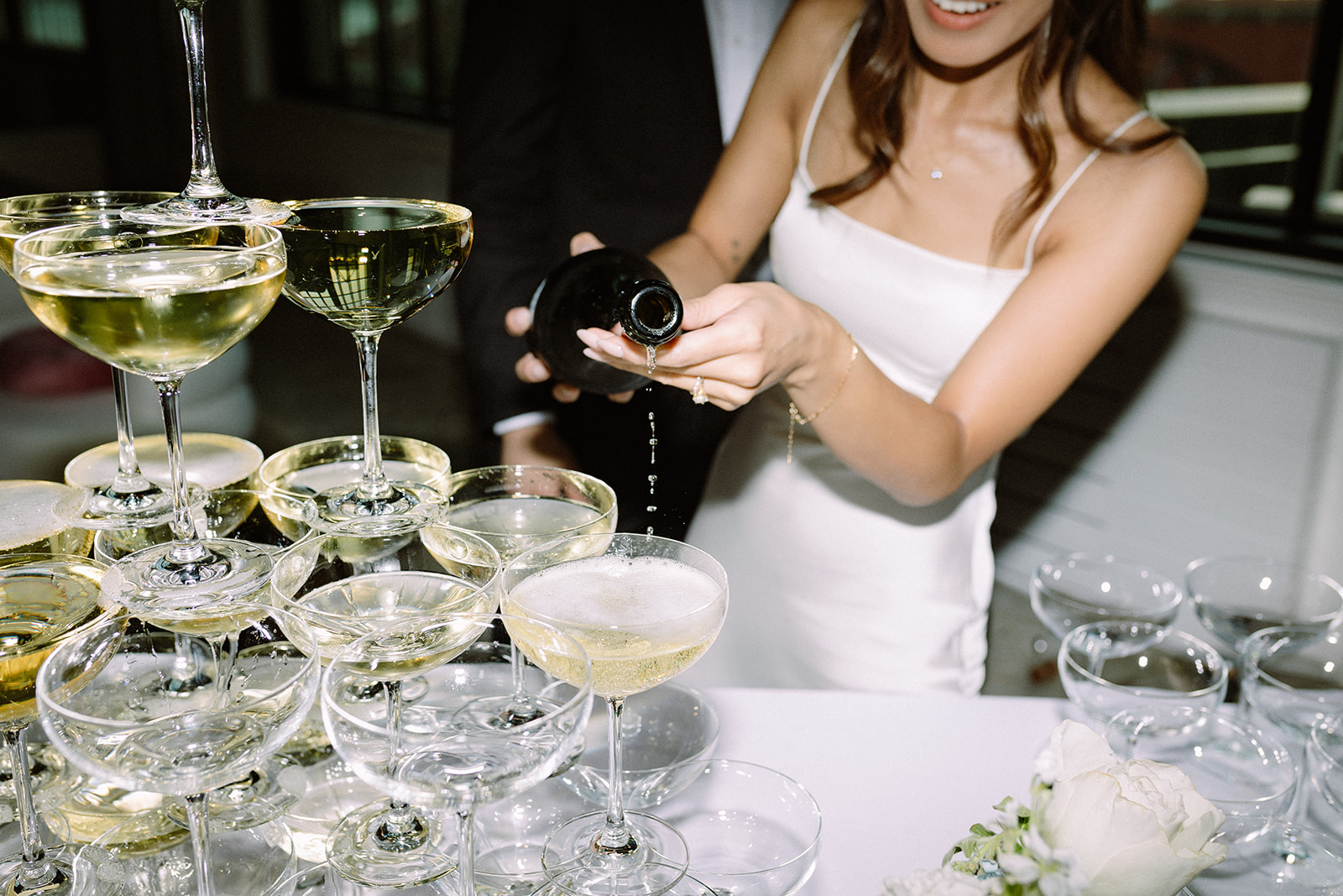 champagne tower events bye elle the wallace in north vancouver danika camba photography