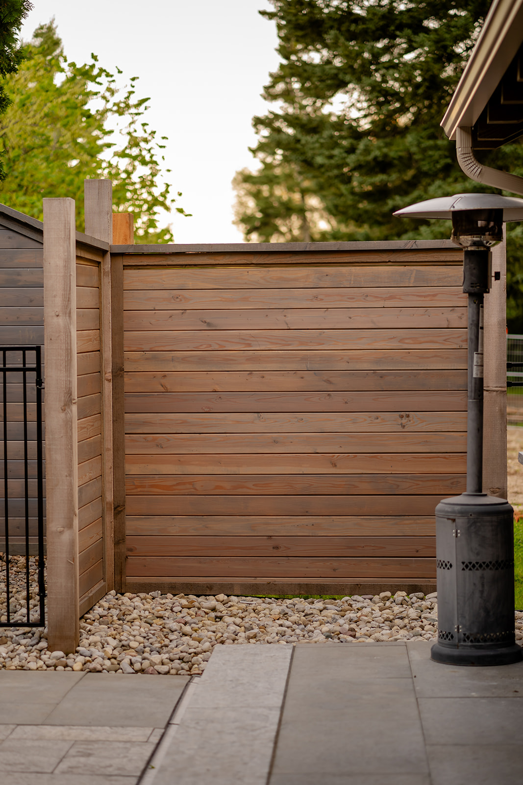 A horizontal wooden fence.