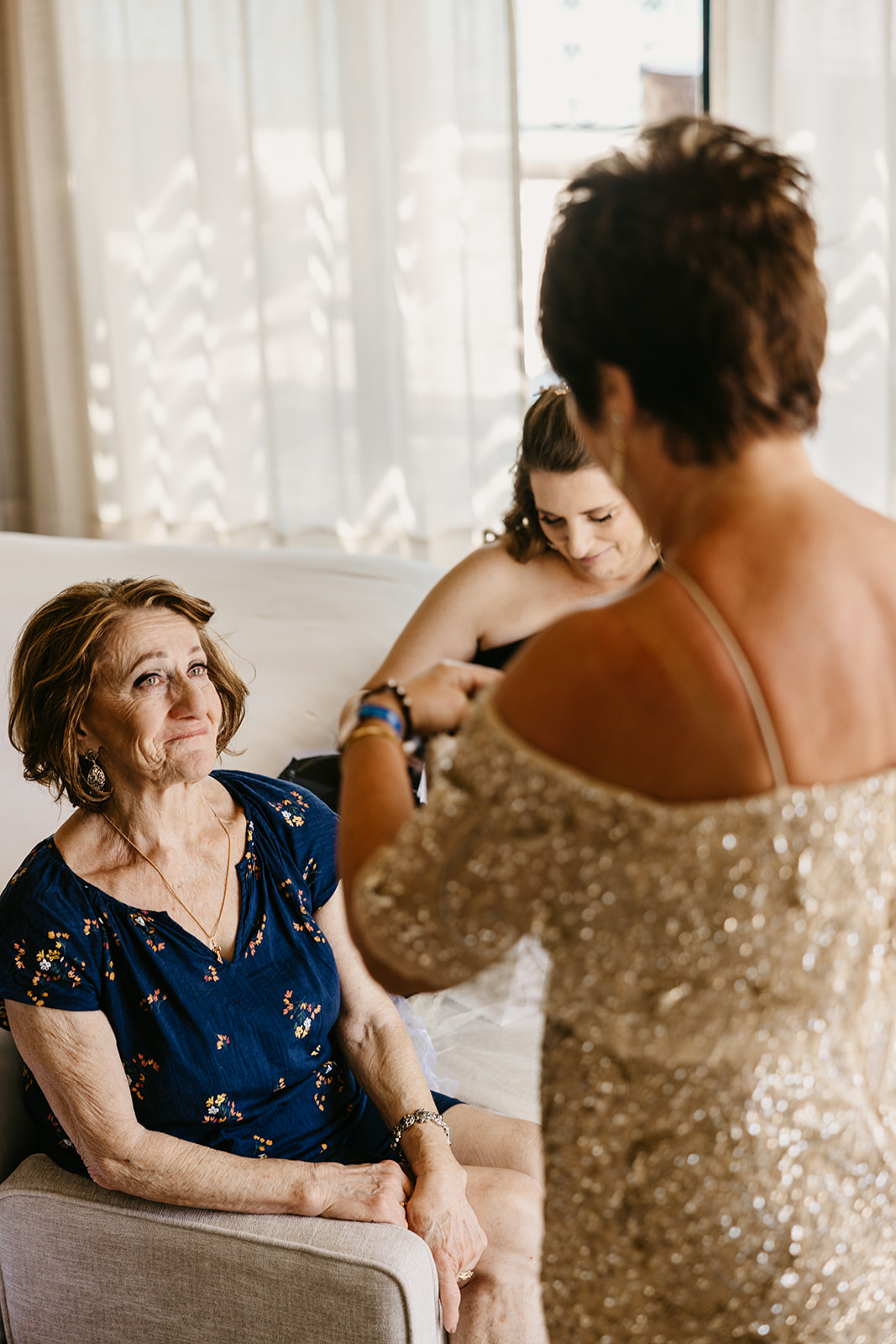 Bride gives sentimental gift to grooms mom and grandma