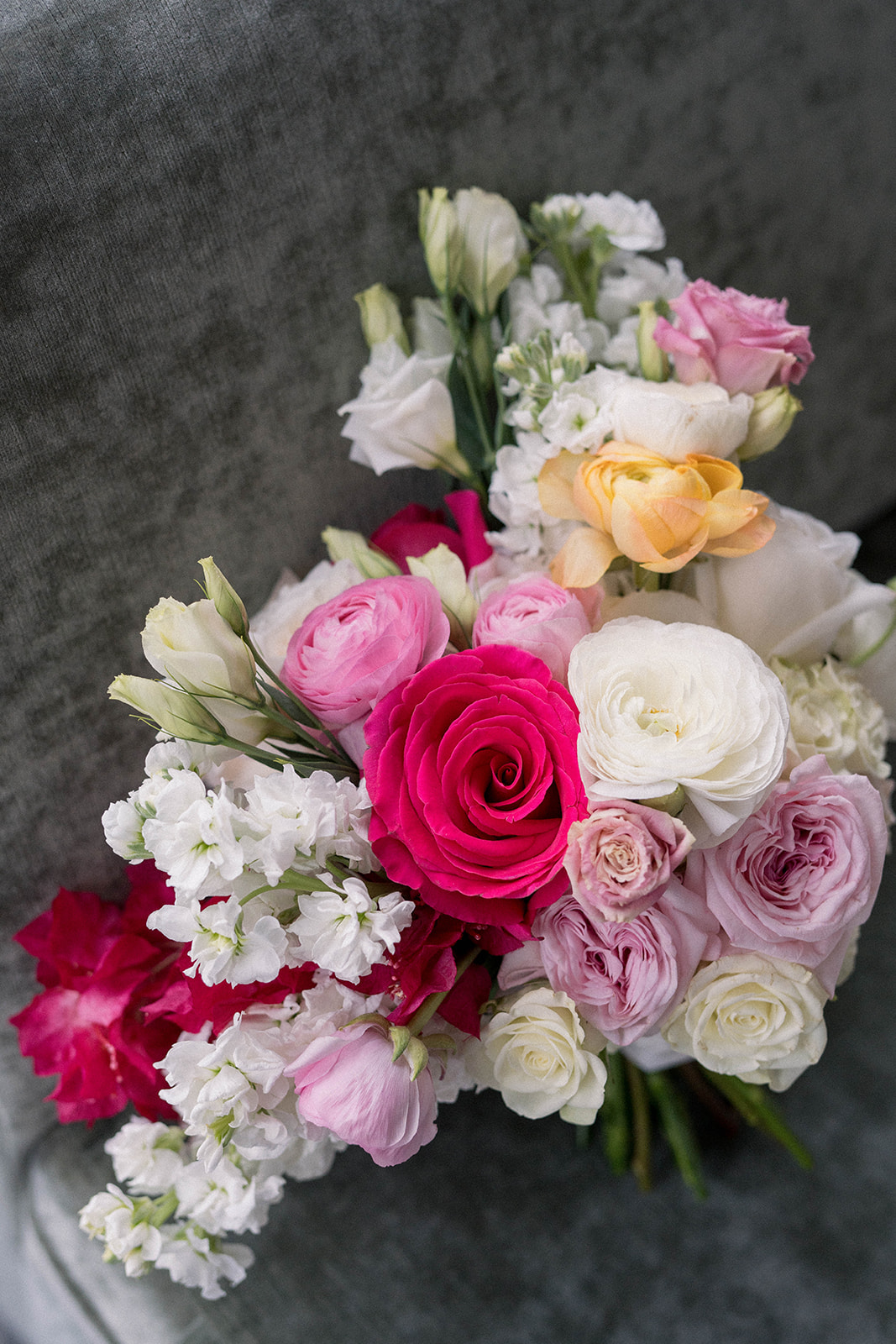 red, pink and white wedding flowers
