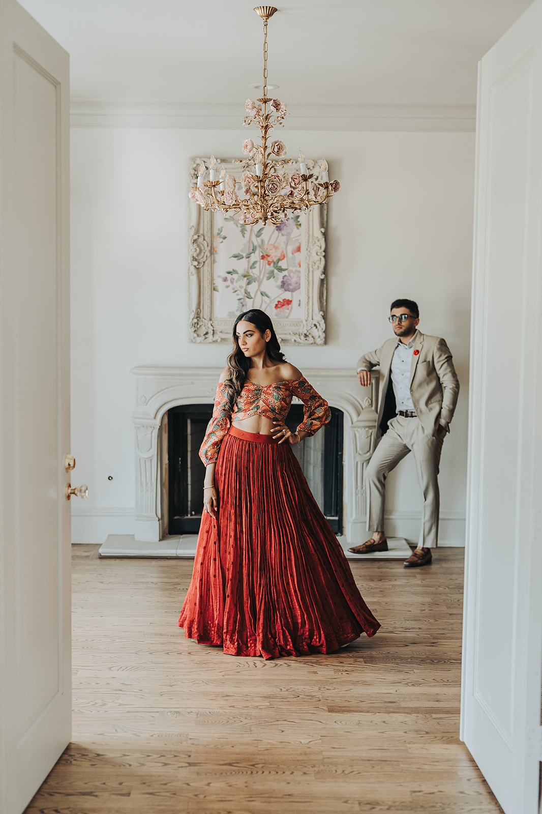 Houston engagement photo shoot at The Creative Chateau with Dharmi and Sai