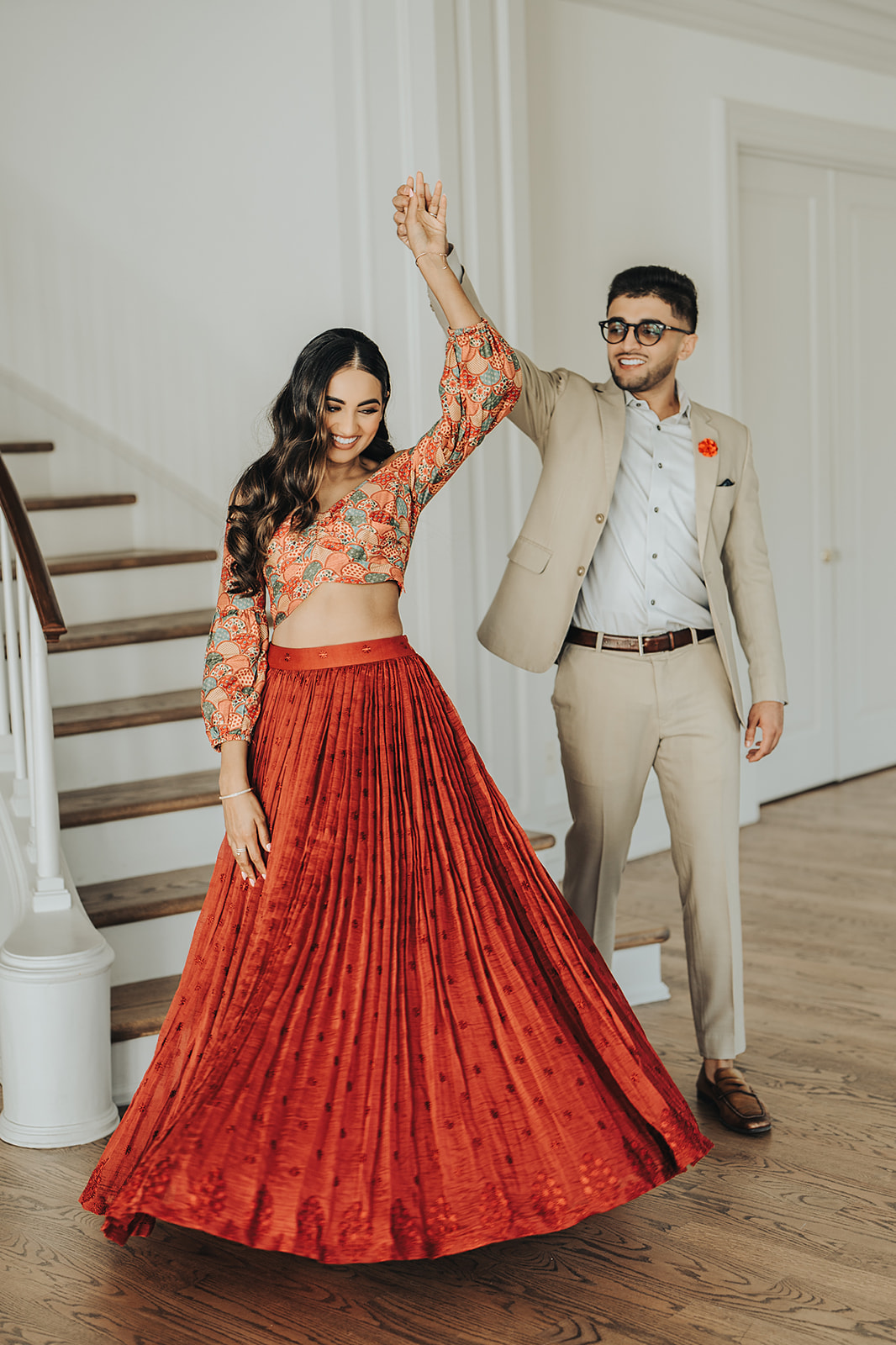 Houston engagement photo shoot at The Creative Chateau with Dharmi and Sai