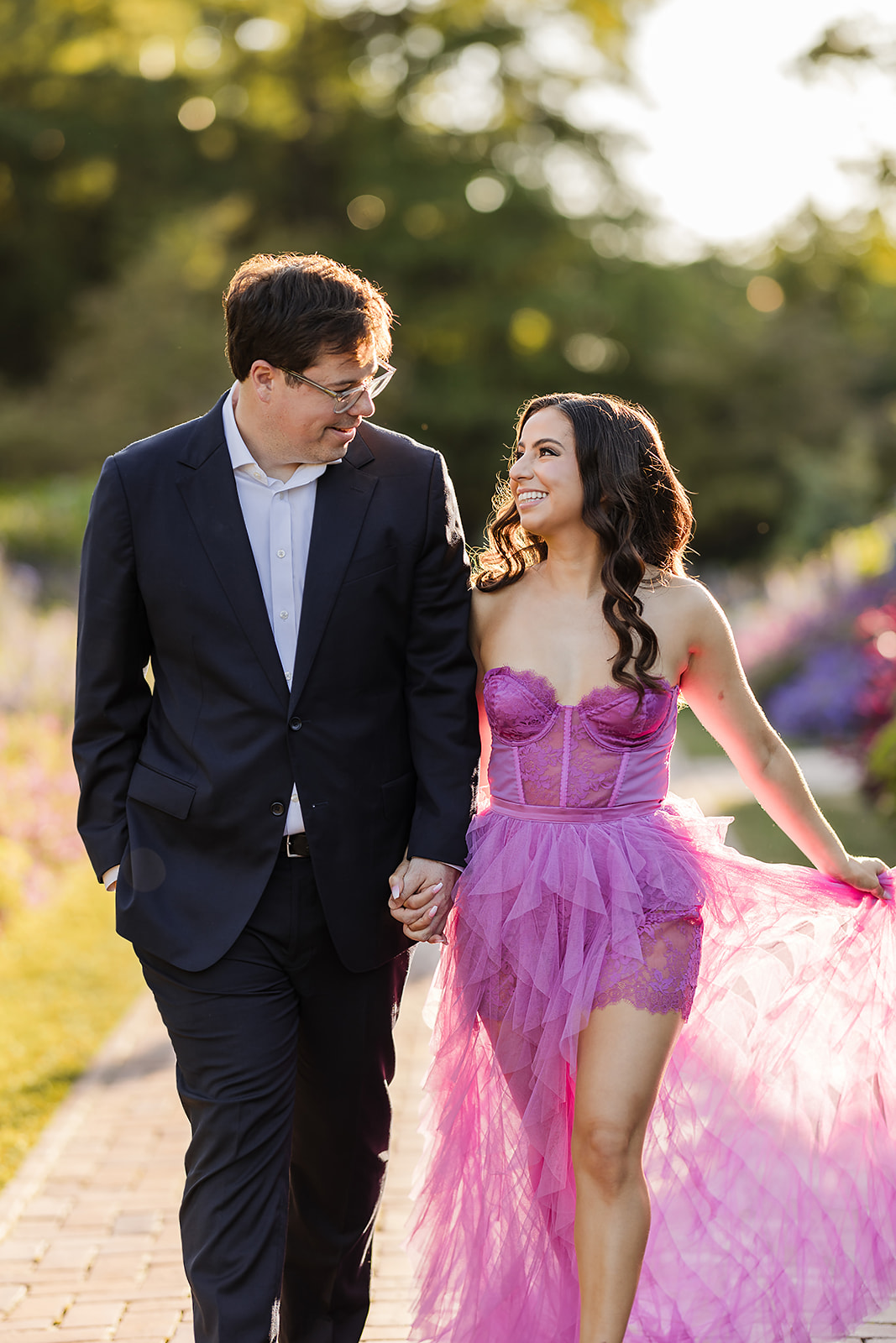 Luxury and effortless engagement session at golden hour in Philadelphia