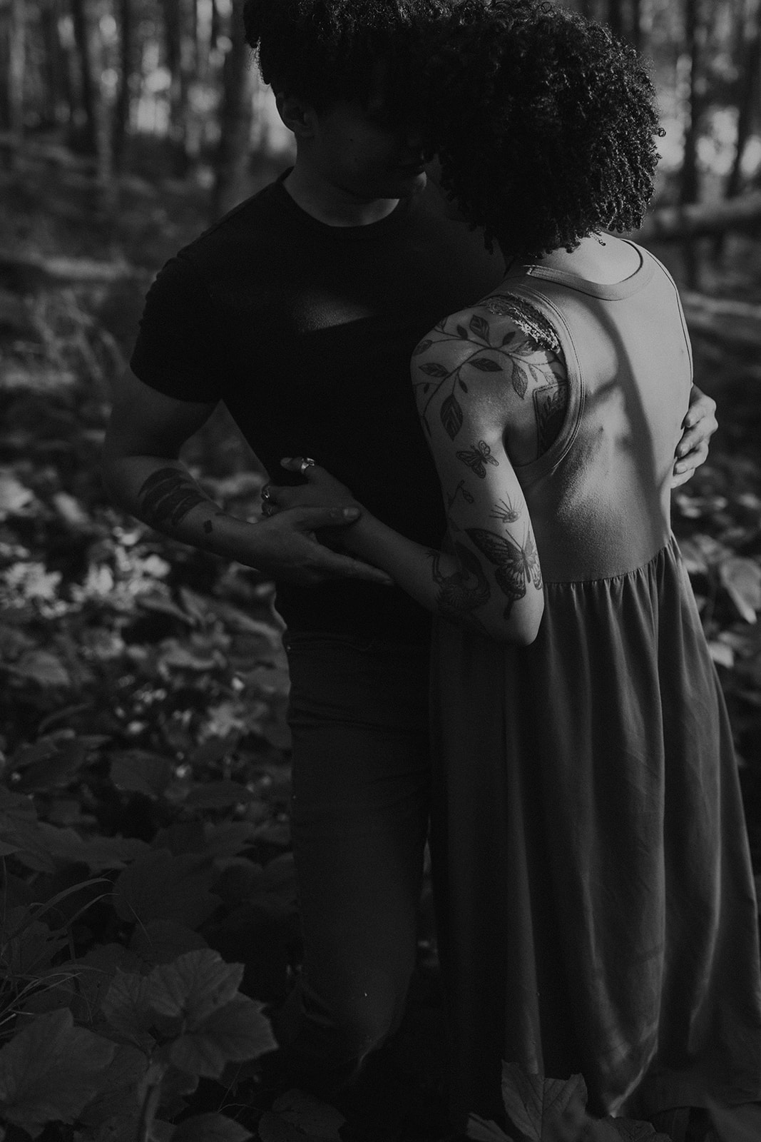 sunset forrest engagement couples session in Anchorage Alaska