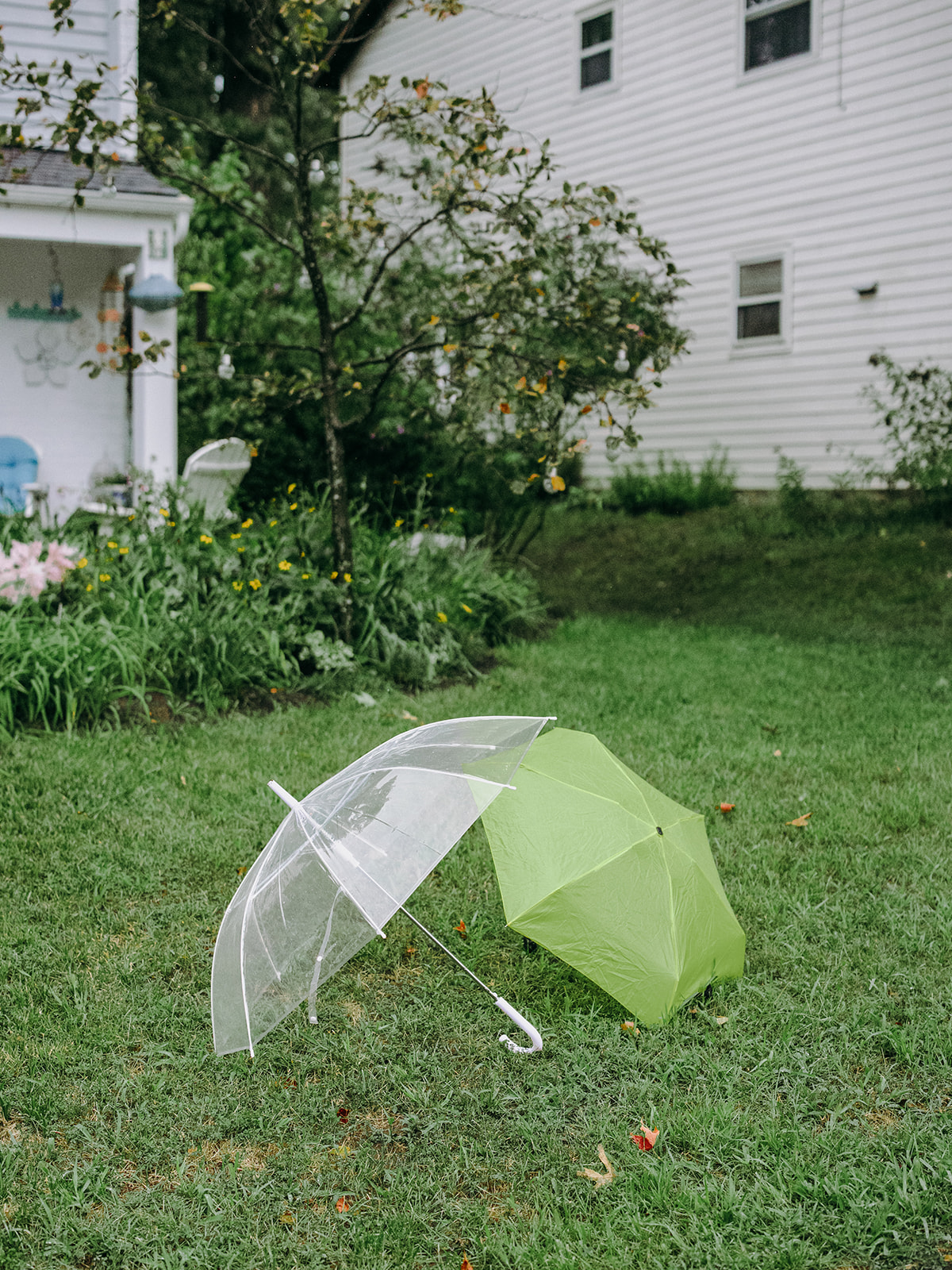 umbrellas on a wedding day