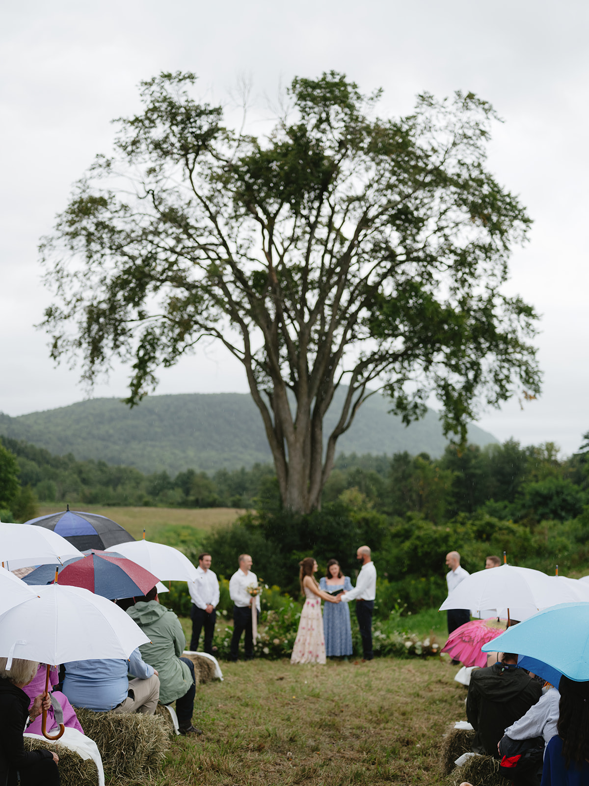 rainy wedding day in vermont