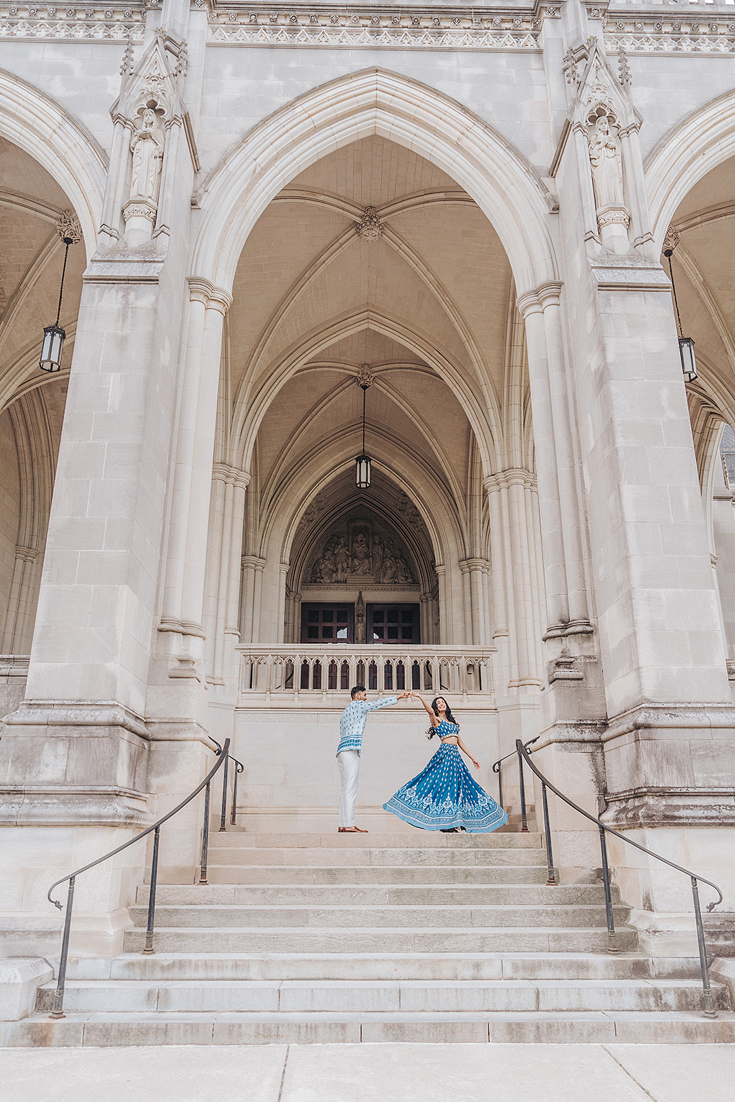 Washington National Cathedral engagement photo shoot 