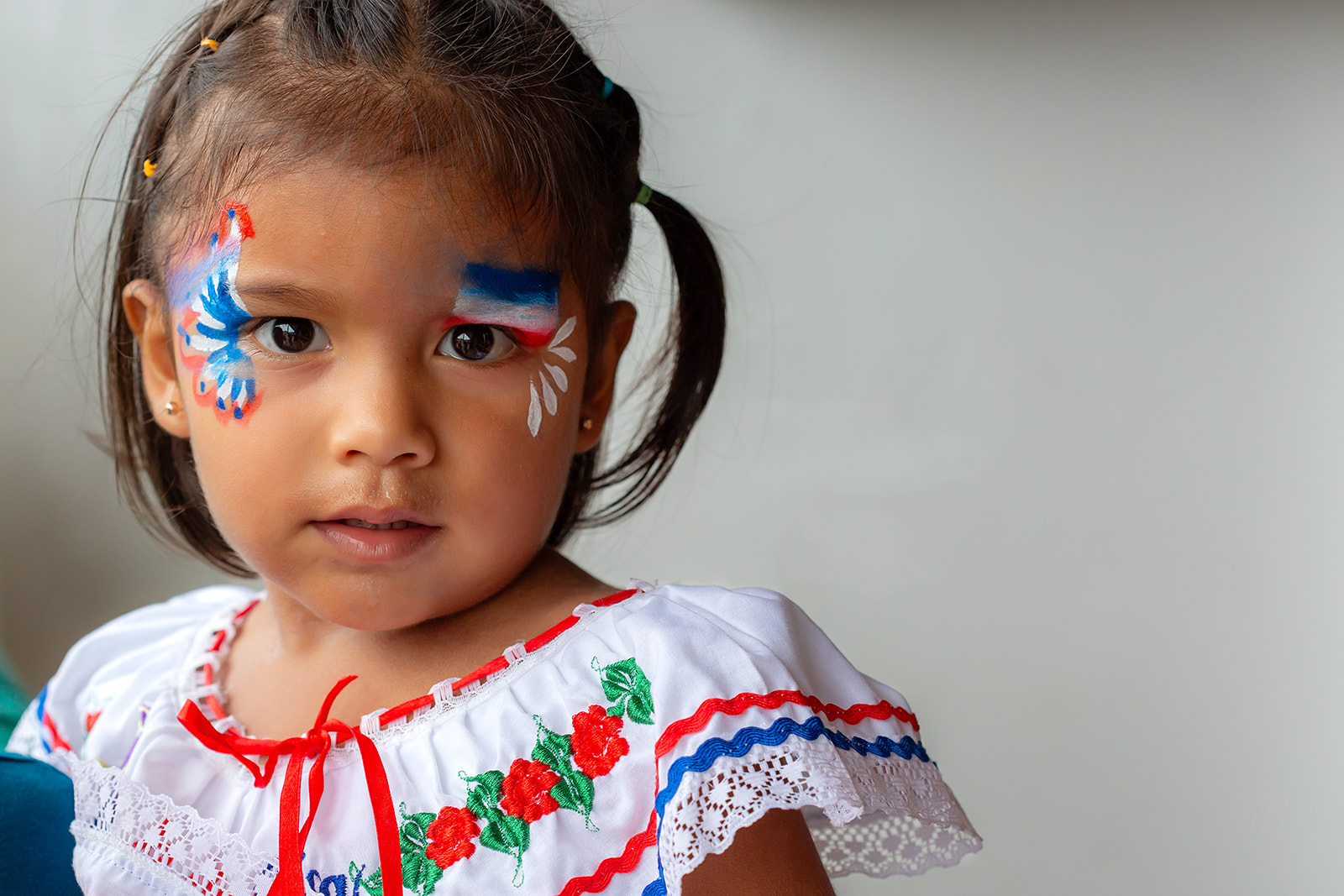 Girl dressed in traditional Costa Rican dress.