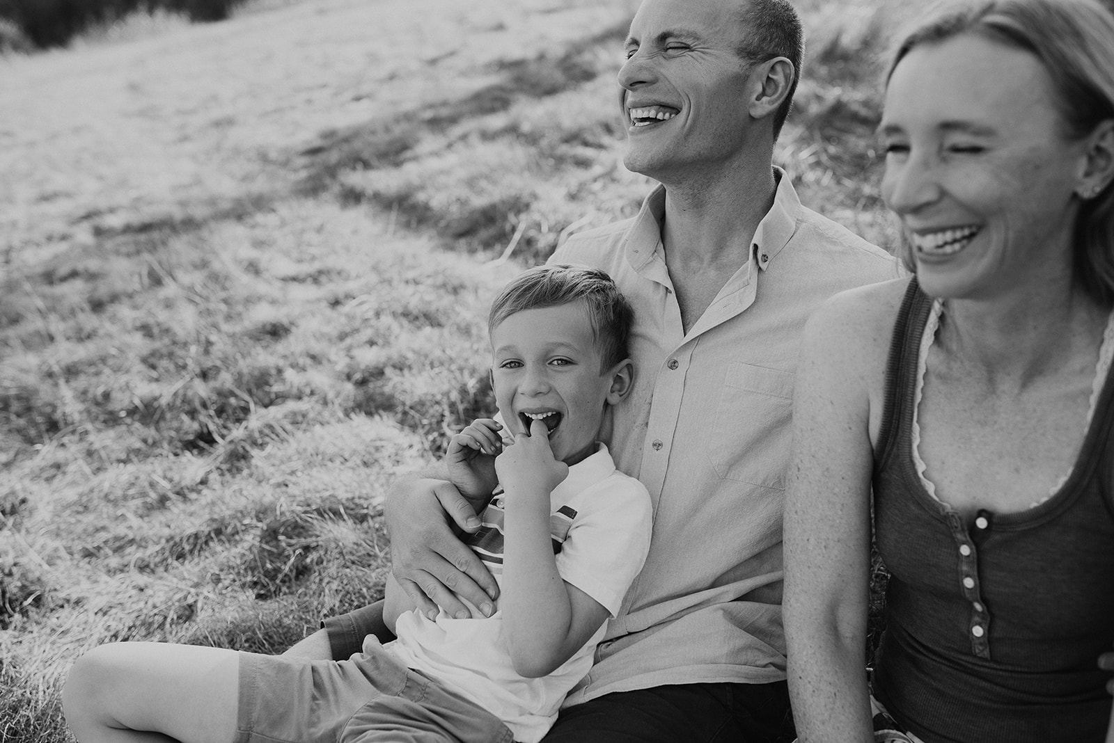 joyful family images with shoebox photo