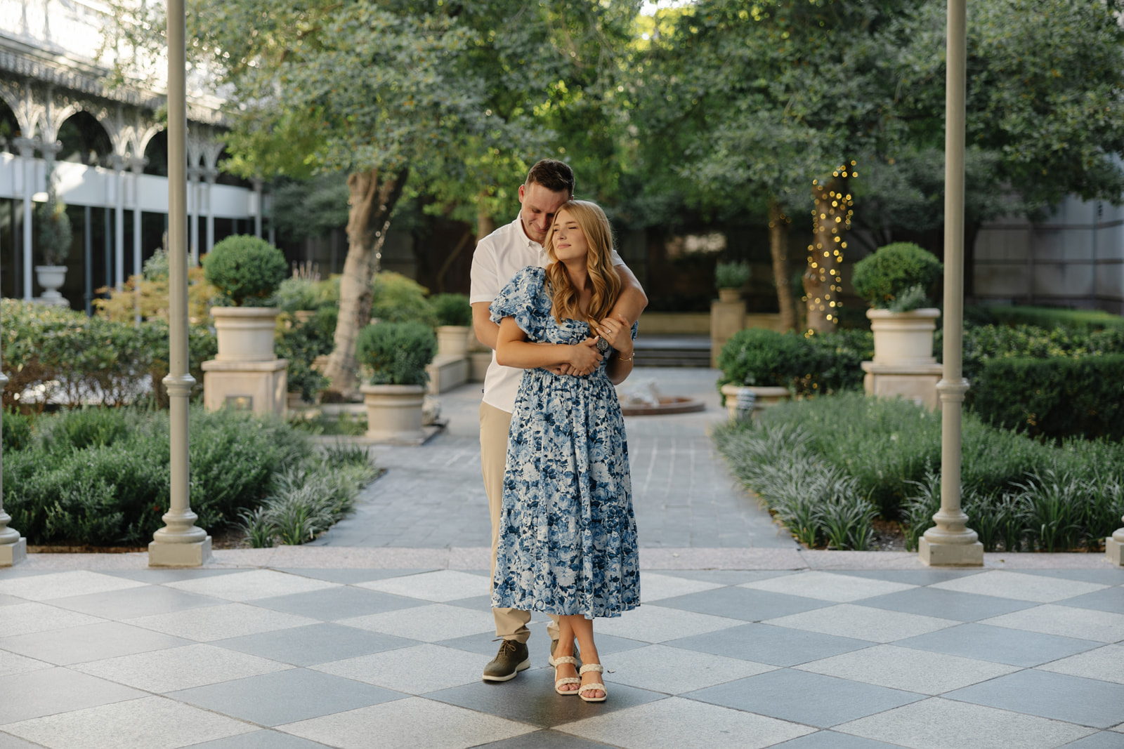 Timeless elegant downtown engagements at the Adolphus Hotel in Dallas Texas.