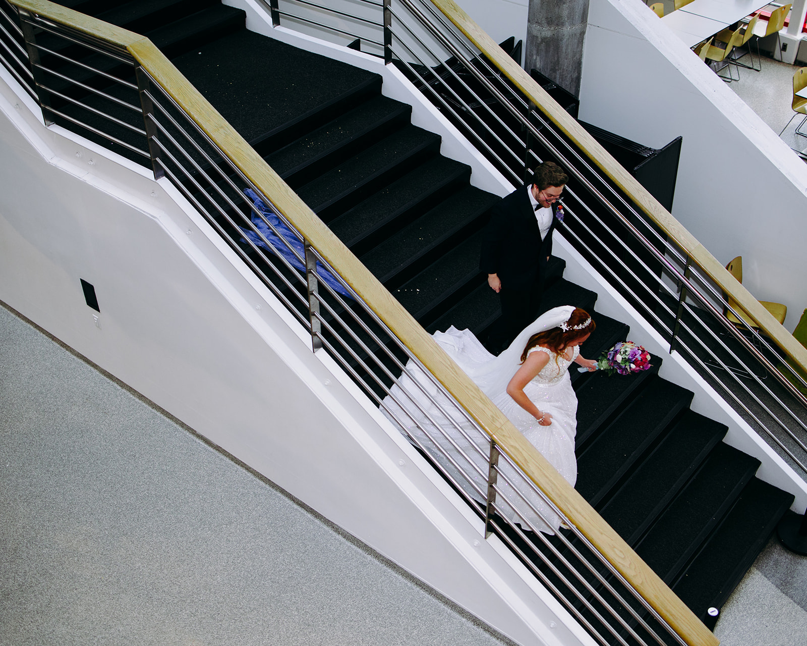 staircase in Baltimore wedding 