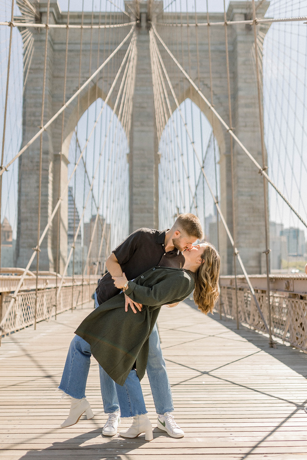 Brooklyn Bridge and Central Park NYC Engagement Shoot