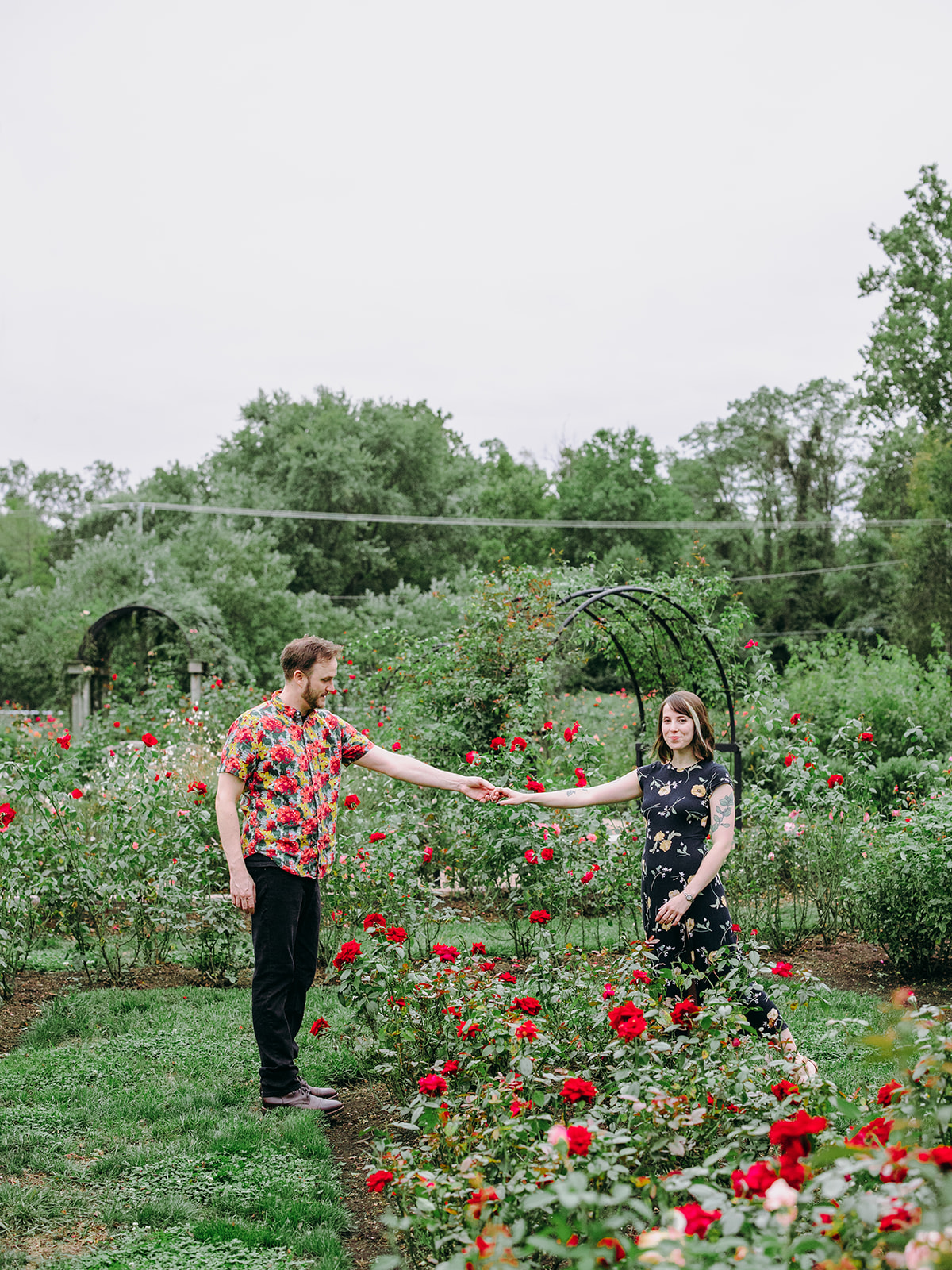 couple at Bon Air Rose Garden 
